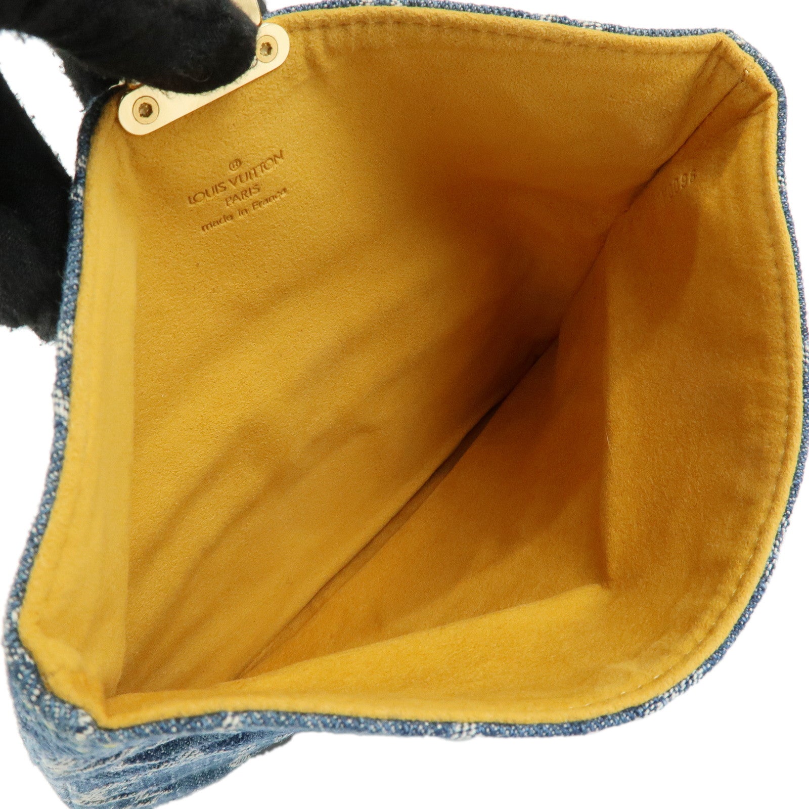 Louis Vuitton Monogram Denim Pochette Plat Pouch Clutch Bag M95007