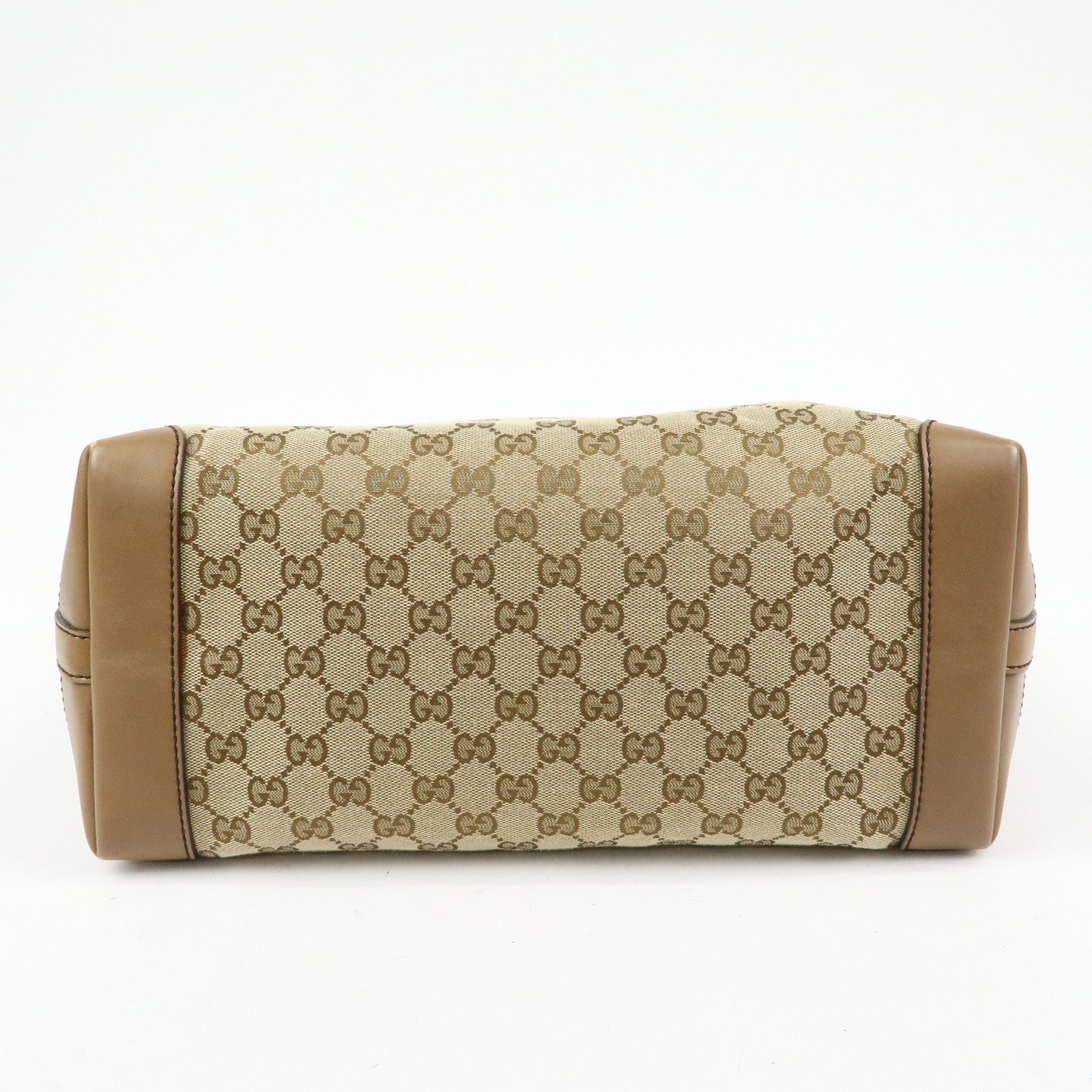 GUCCI GG Canvas Leather Tote Bag Shoulder Bag Beige 247209