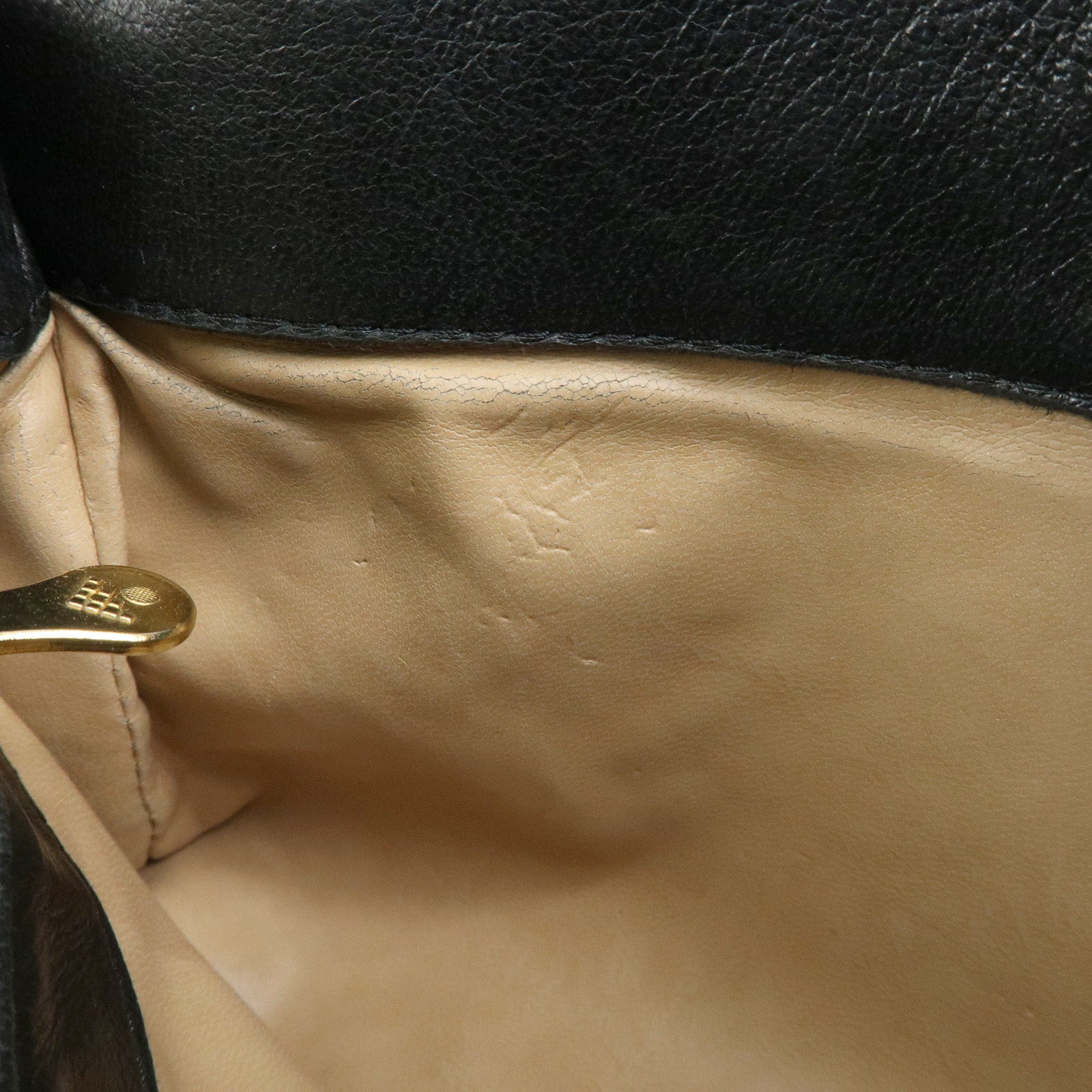 BOTTEGA VENETA Intrecciato Leather Shoulder Bag Hand Bag Black