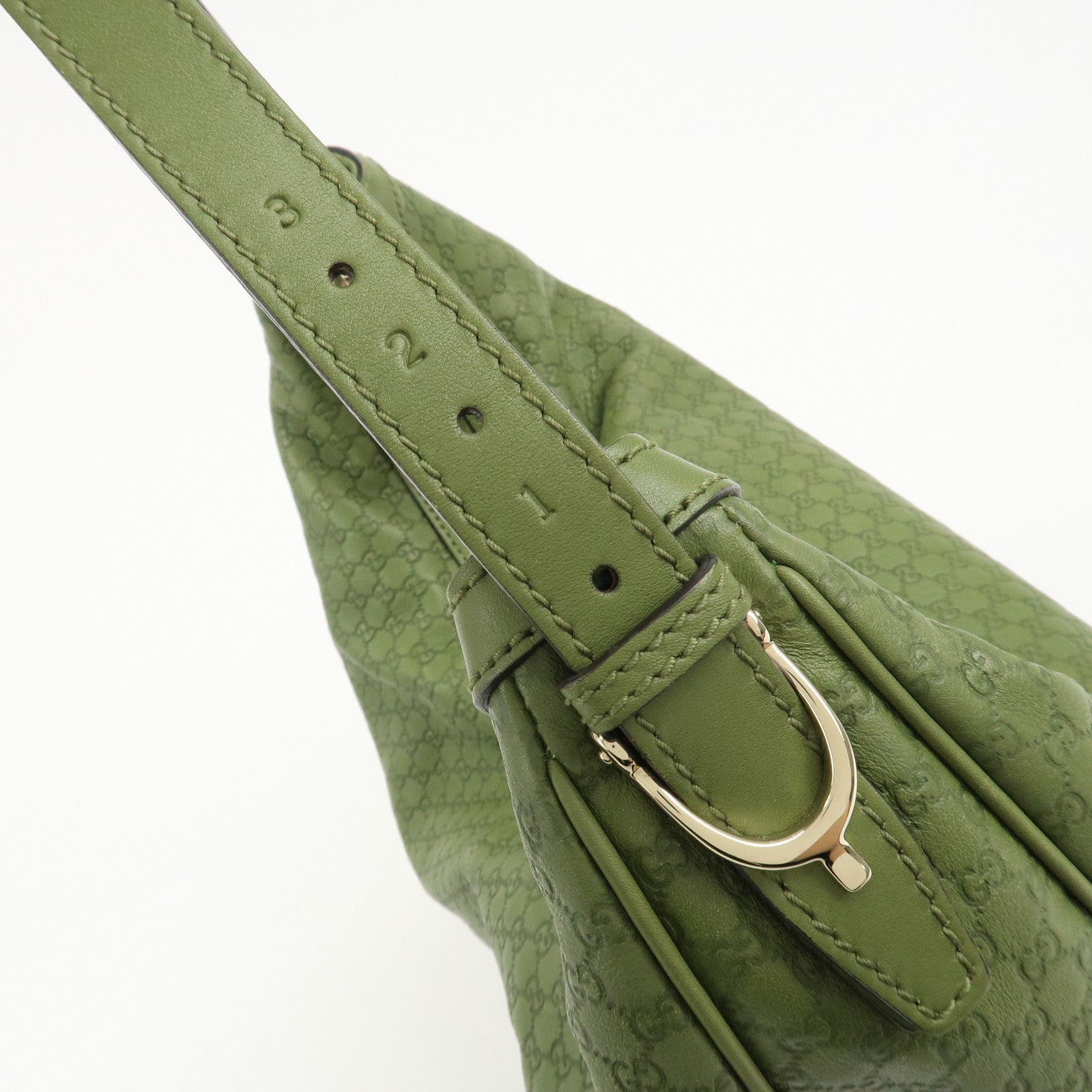 GUCCI Micro Guccissima Leather Shoulder Bag Hand Bag Green 309618
