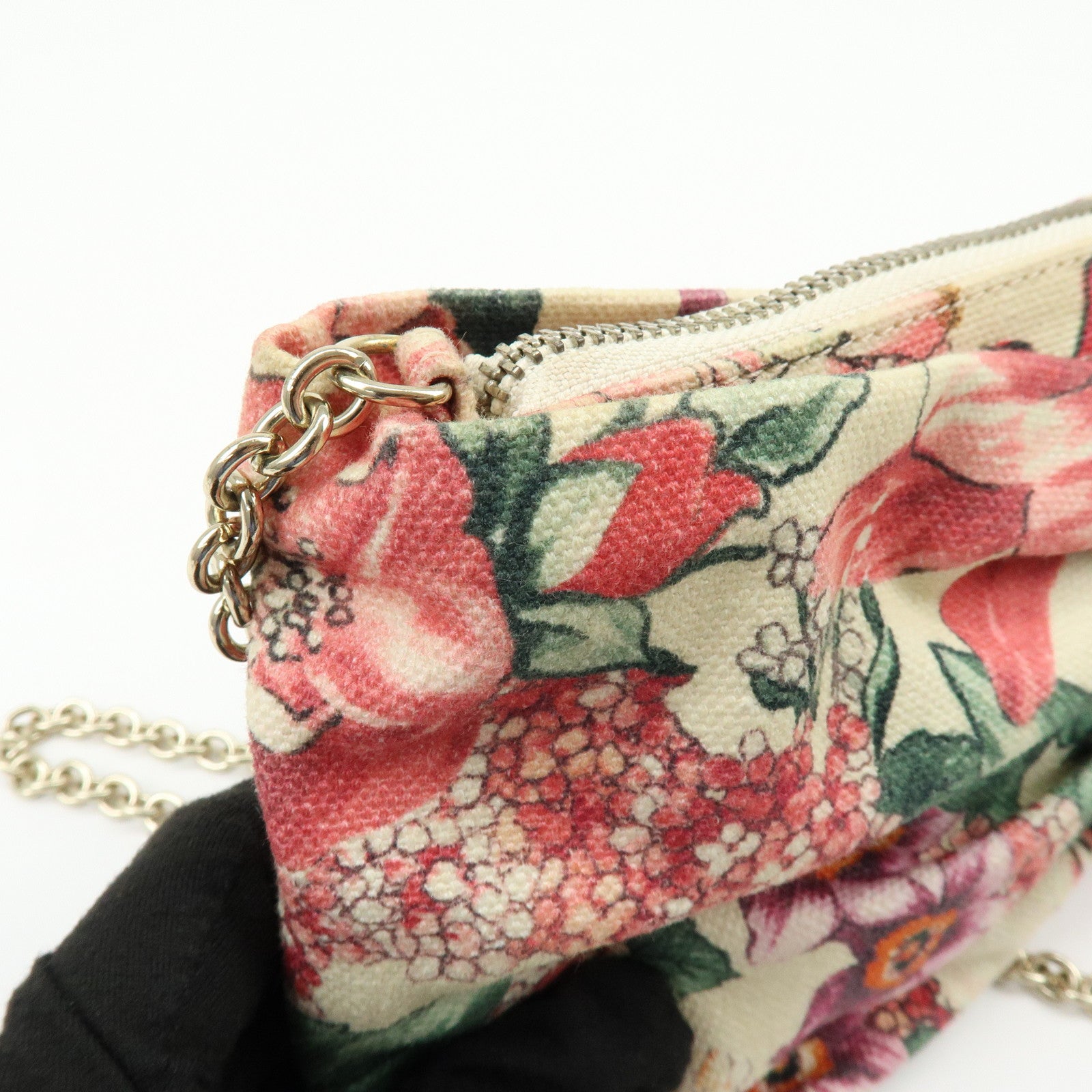 VALENTINO RED Valentino Canvas Ribbon Flower Chain Shoulder Bag