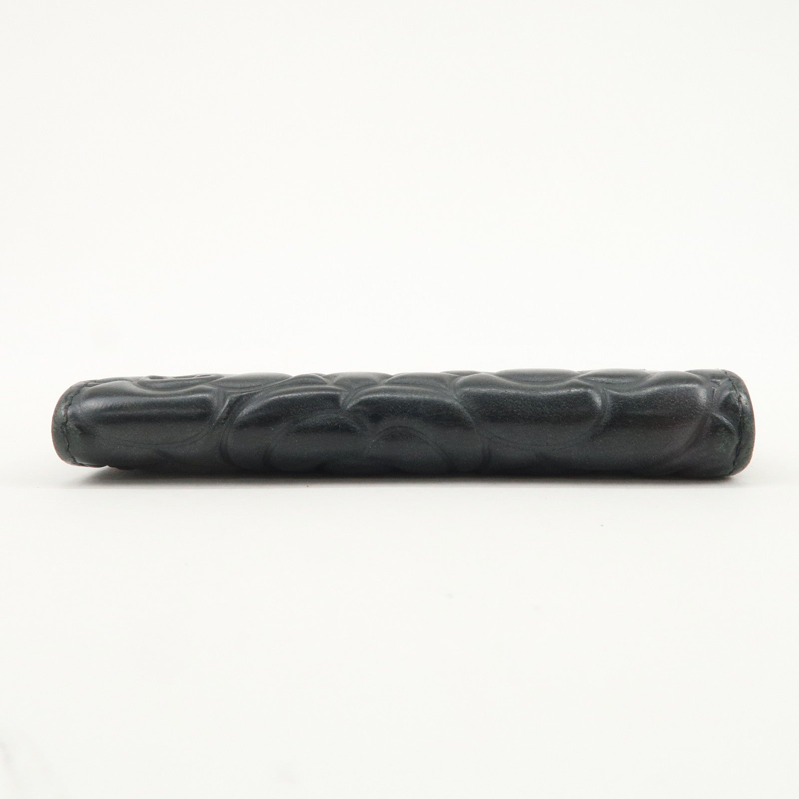 CHANEL Camellia Lamb Skin Coin Case Coin Purse Black