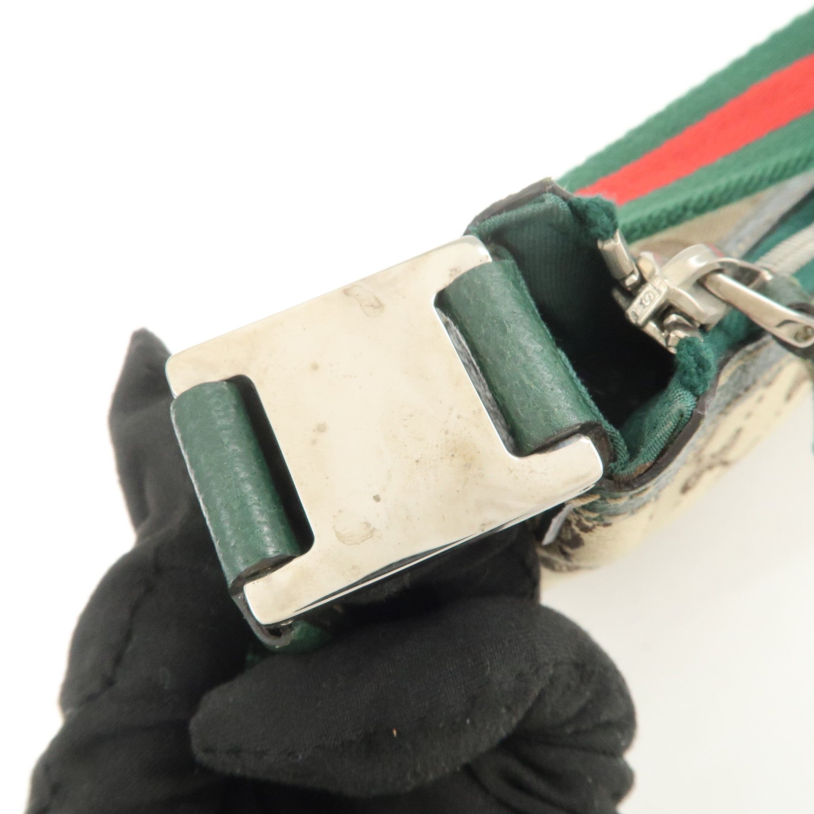 GUCCI Sherry GG Canvas Leather Shoulder Bag Hand Bag Beige 145813