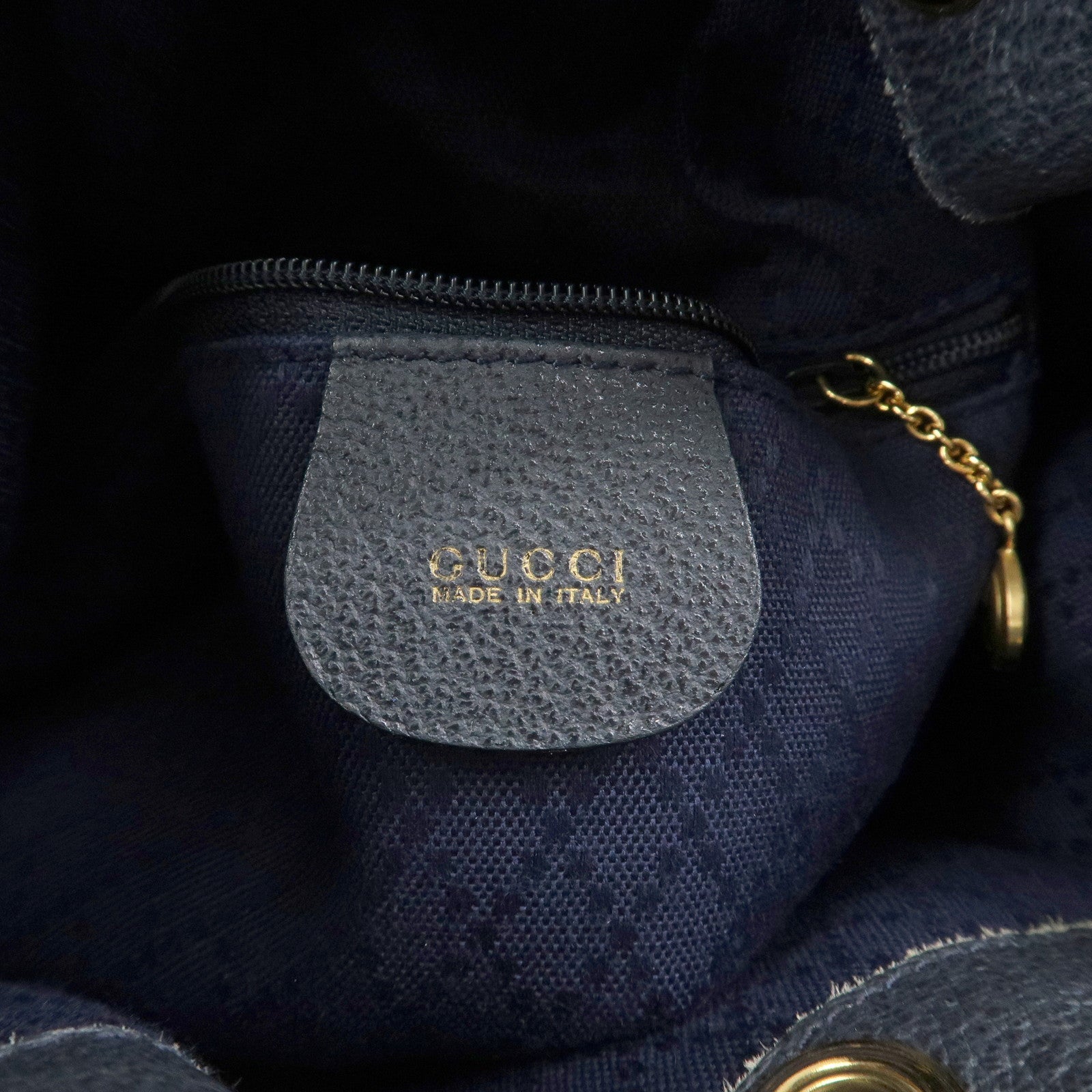 GUCCI Bamboo 2Way Bag Hand Bag Shoulder Bag Dark Navy 001繝ｻ2865