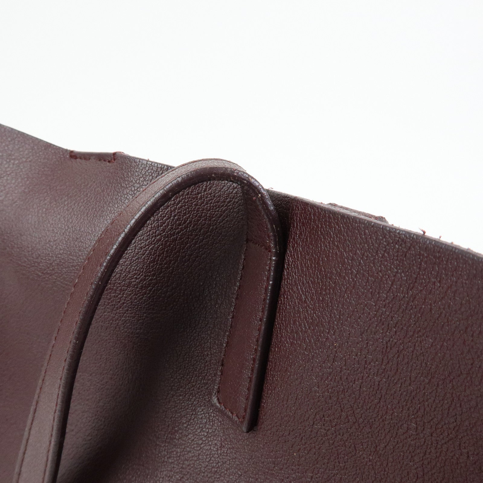 SAINT LAURENT PARIS Calf Leather Tote Shoulder Bag Bordeaux 394195