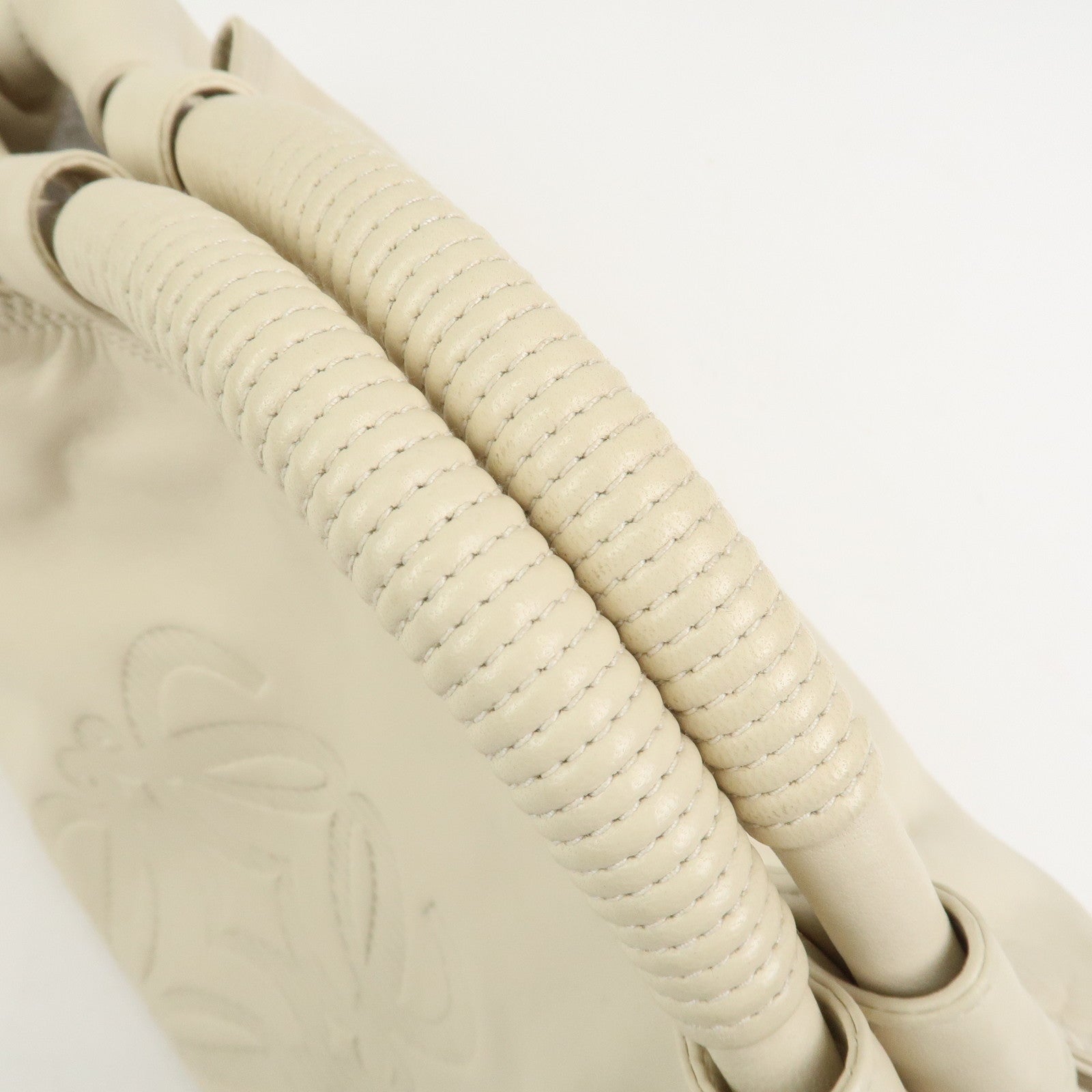LOEWE Anagram Logo Nappa Aire Leather Hand Bag Ivory