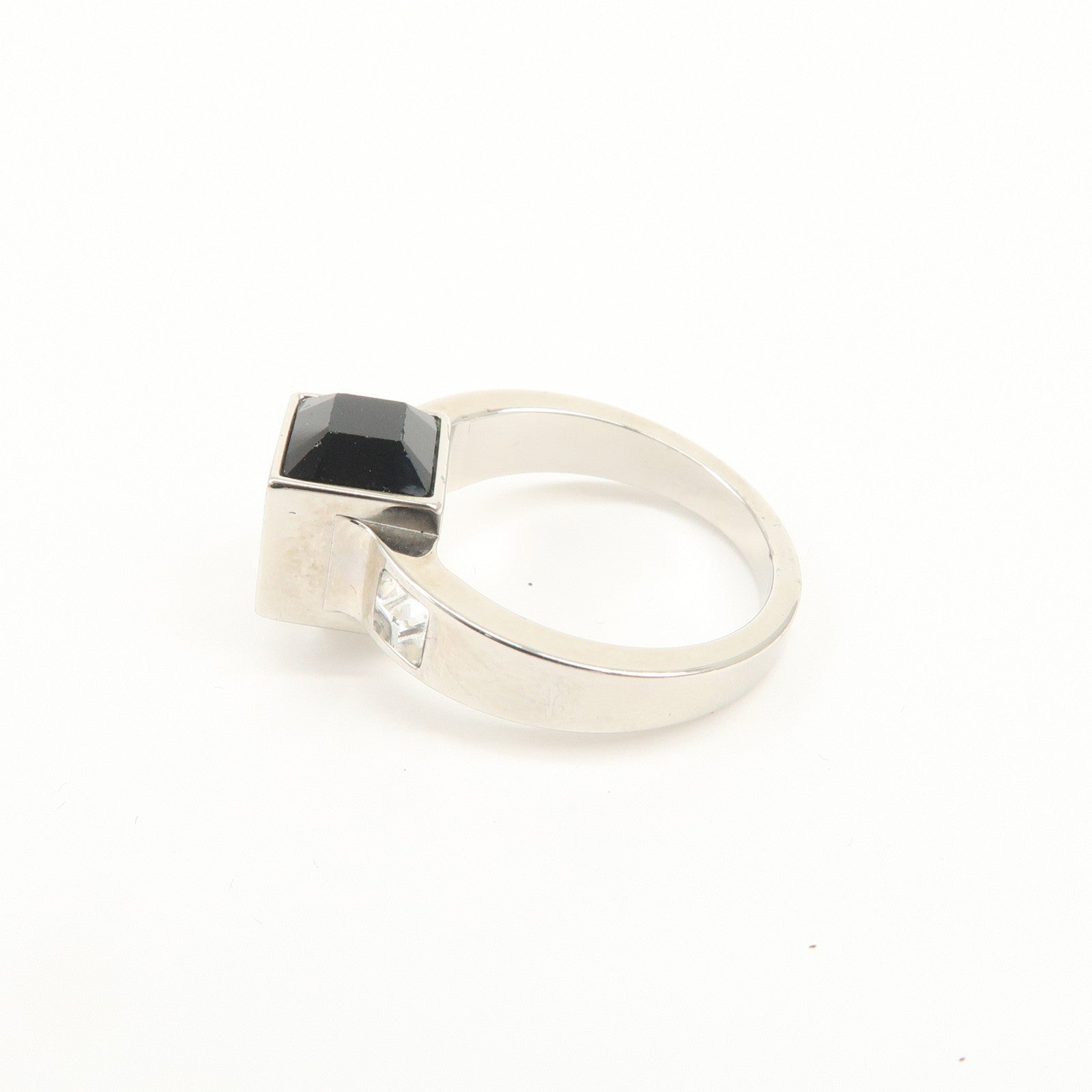 Louis Vuitton Berg Gamble Metal Rhinestone Ring Silver M66389