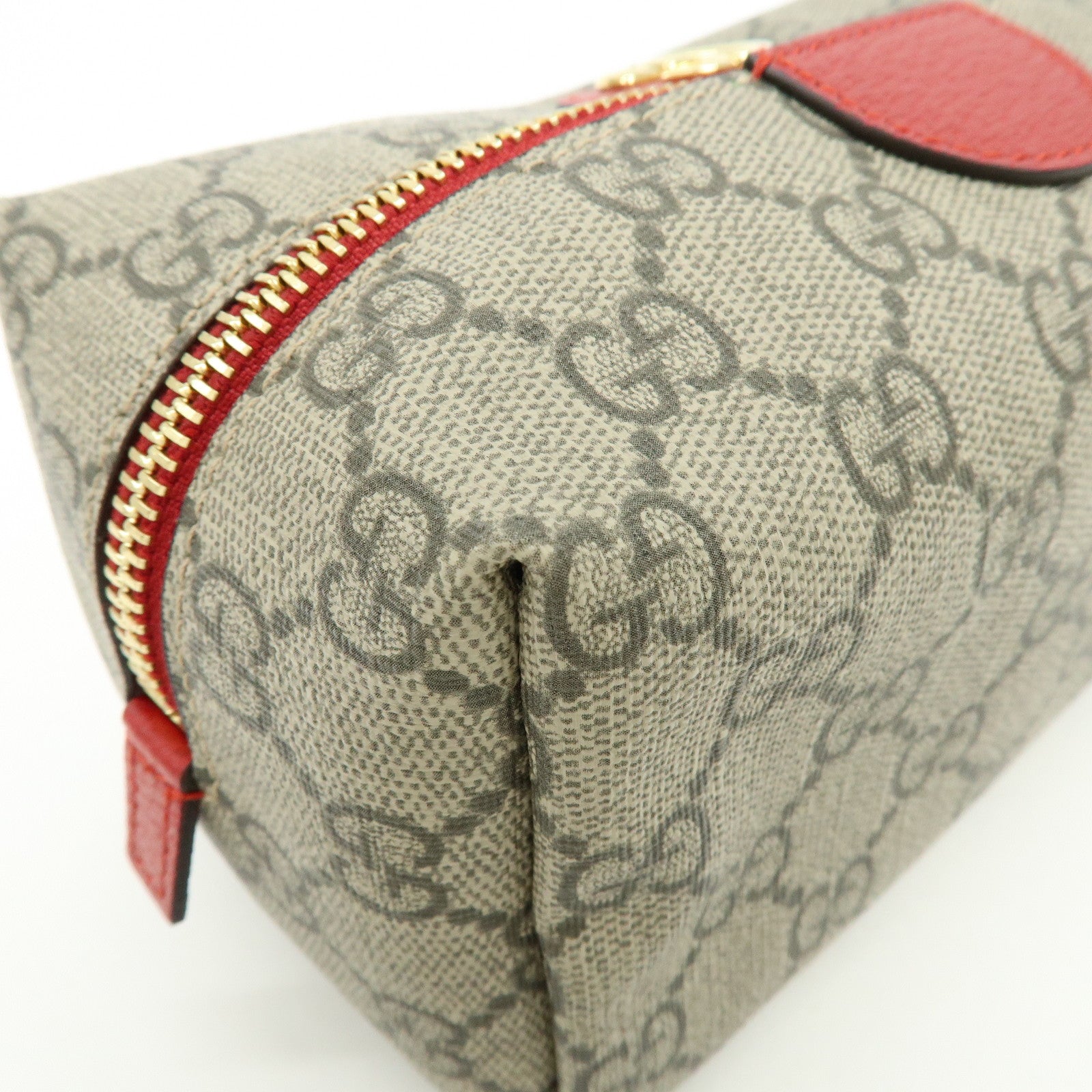 GUCCI GG Marmont GG Supreme Cosmetic Pouch Brown Red 548393