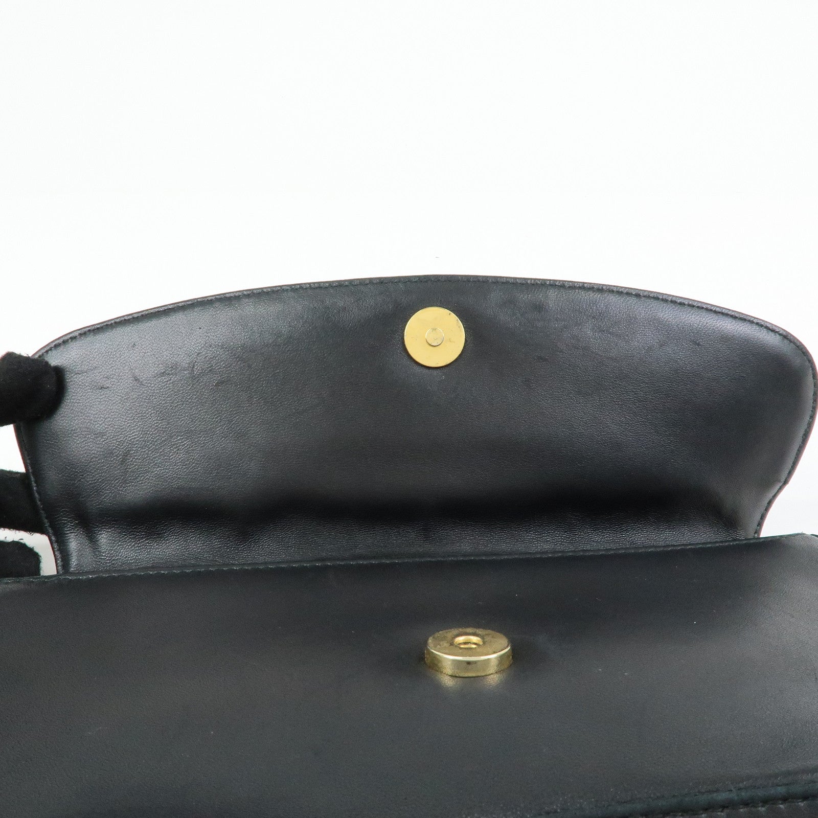 Christian Dior Cannage Leather Chain Shoulder Bag Clutch Bag Black