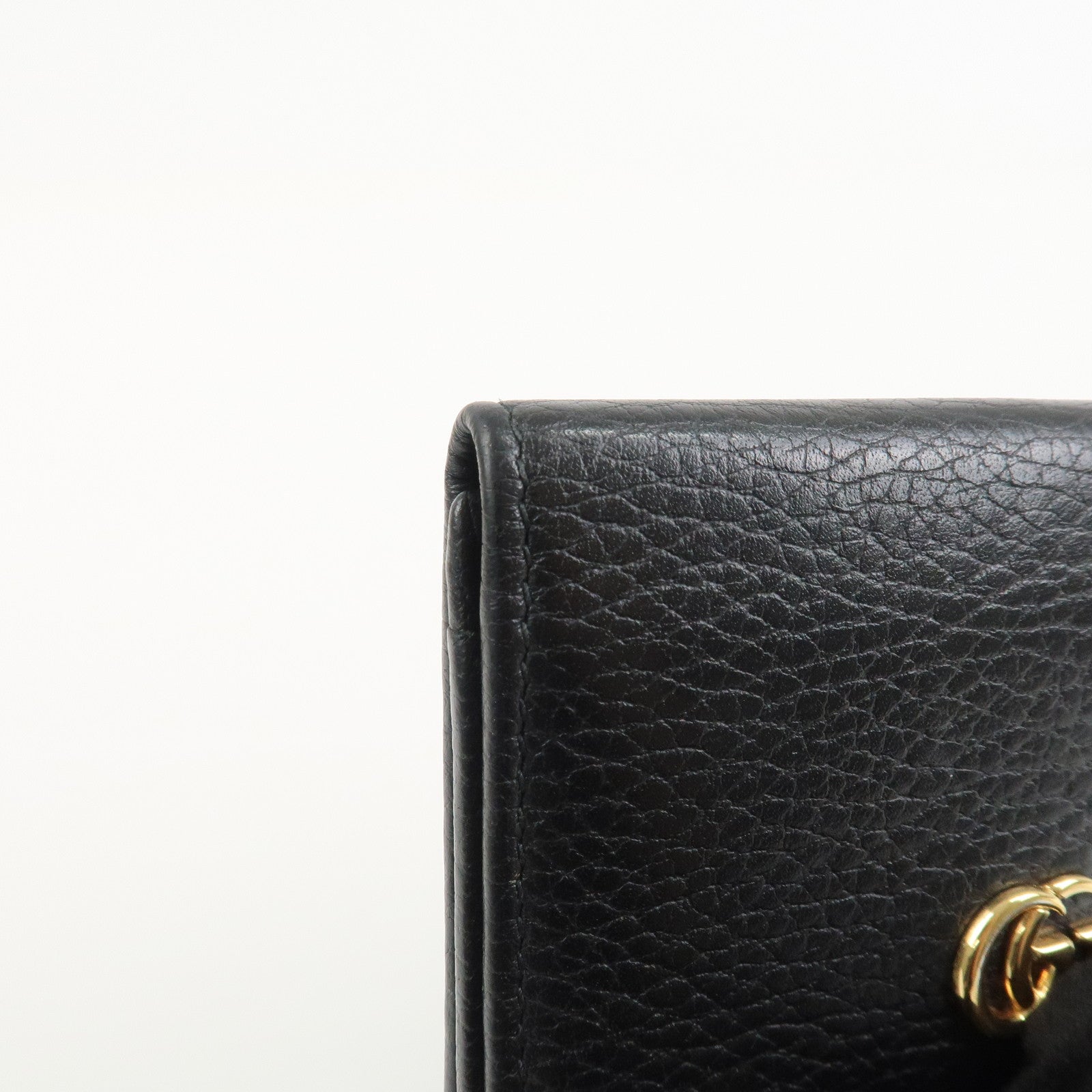 GUCCI GG Marmont Leather Card Case Card Holder Black 474748