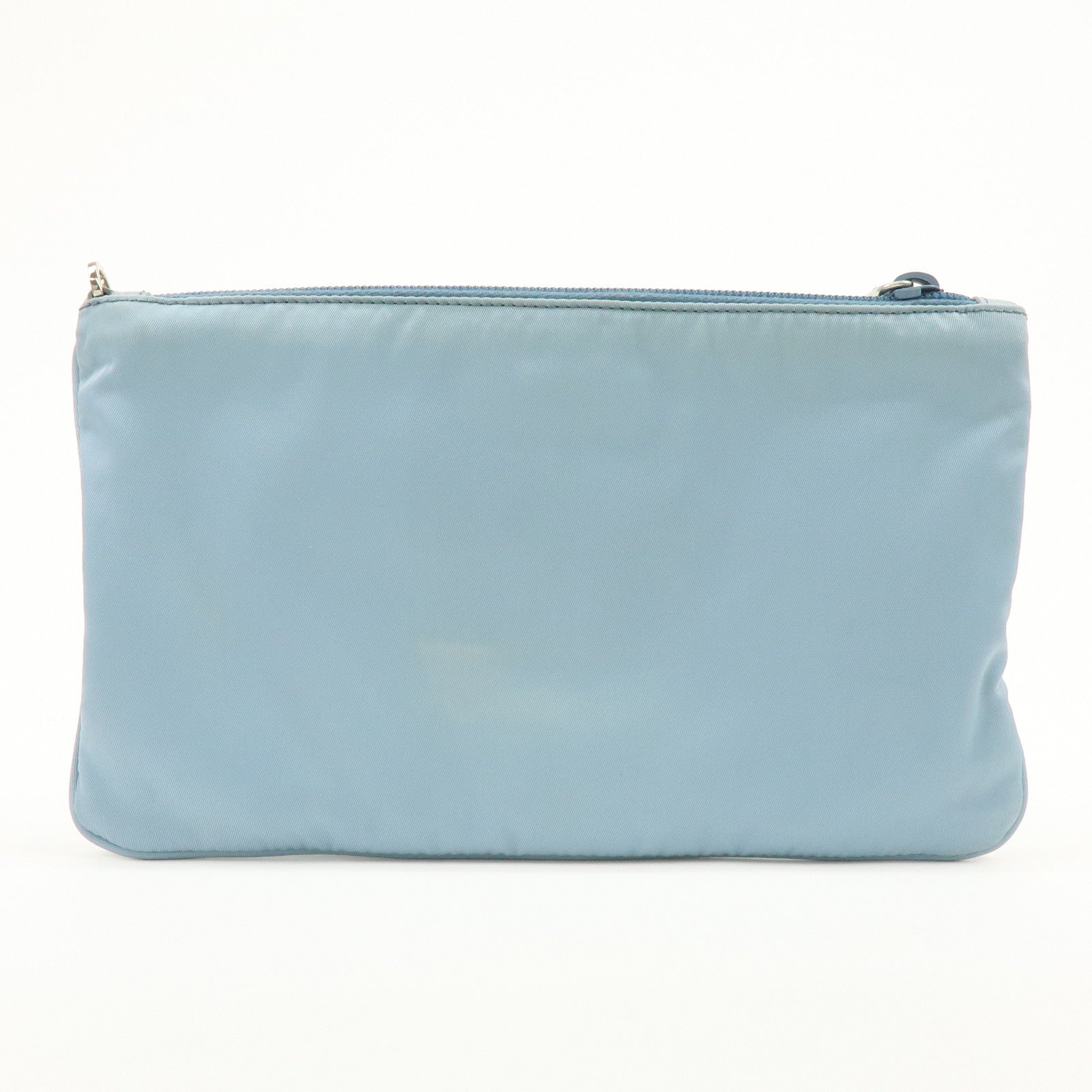 PRADA Triangle Logo TESSUTO IMPUNTU Nylon Pouch Light Blue 1NH545