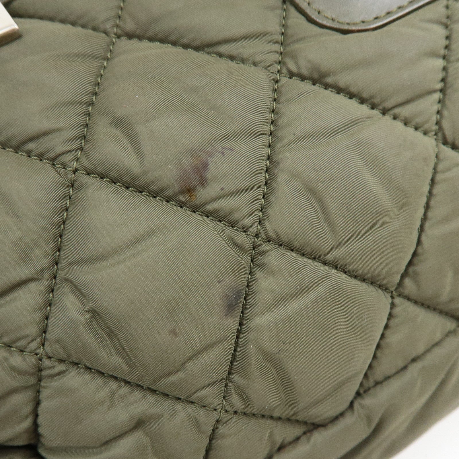 CHANEL COCO Cocoon PM Nylon Tote Bag Dark Green Plaid A48610