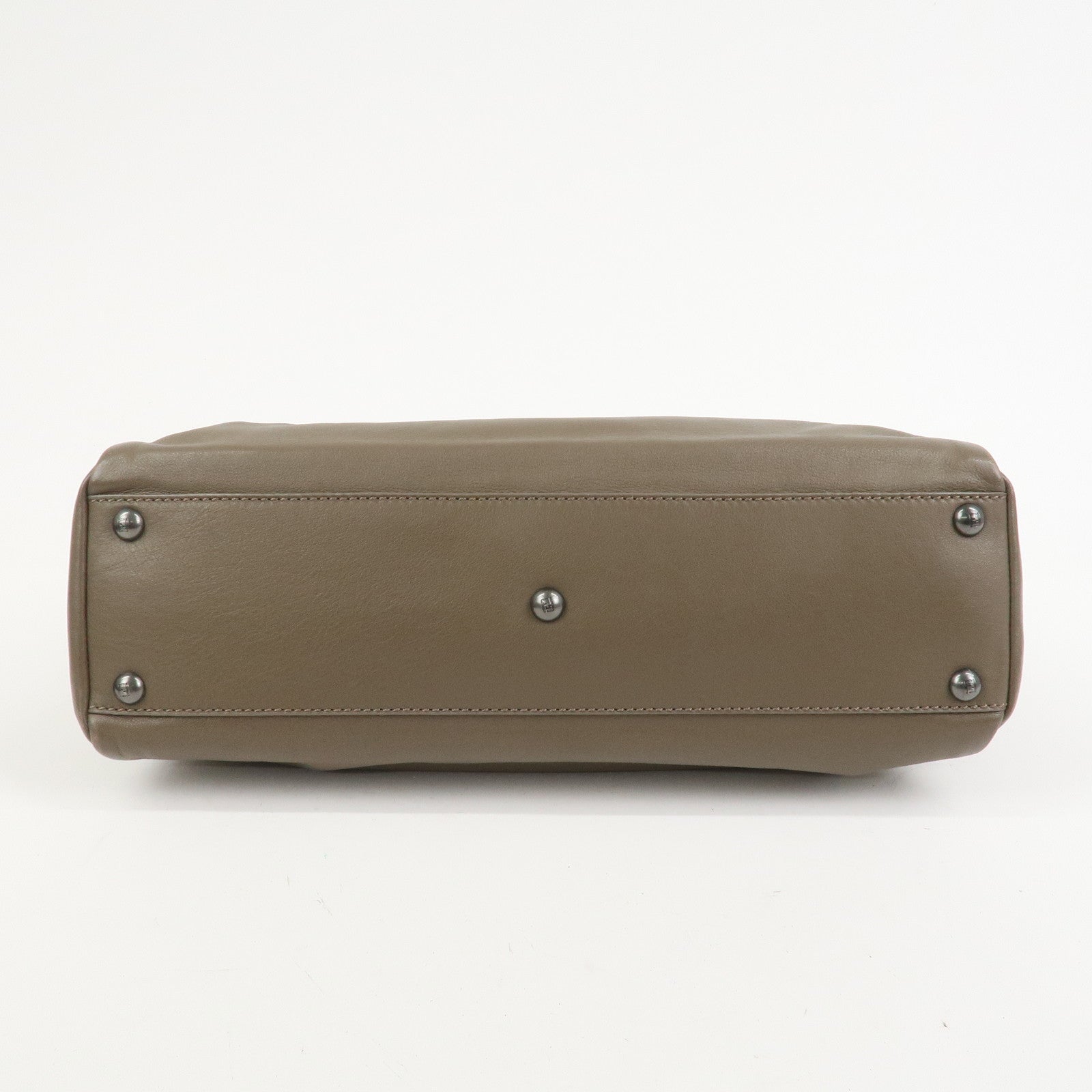 FENDI Leather Peekaboo 2Way Shoulder Bag Hand Bag Brown 8BN226