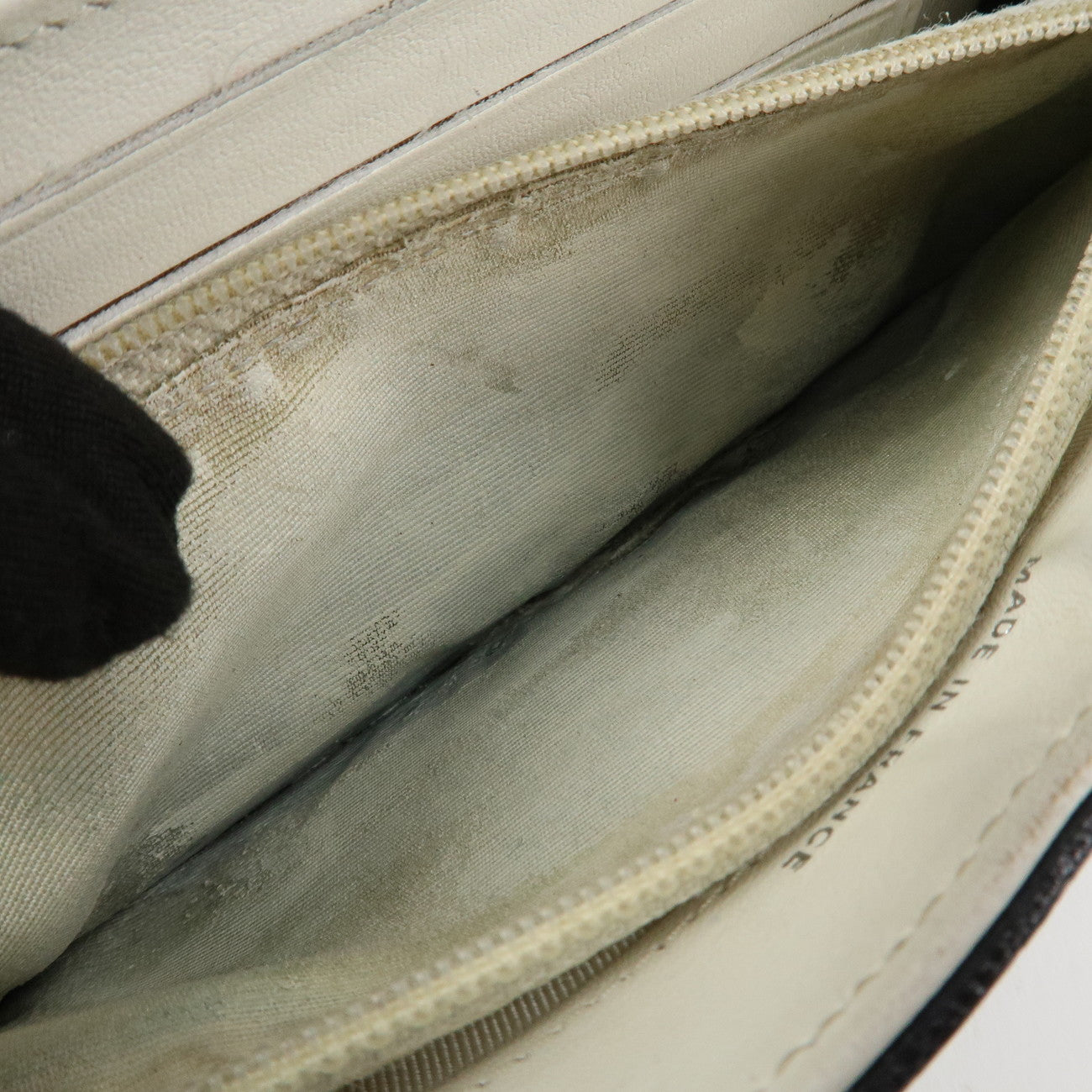 CHANEL Matelasse Leather Chain Long Wallet Dark Navy Bicolore Used