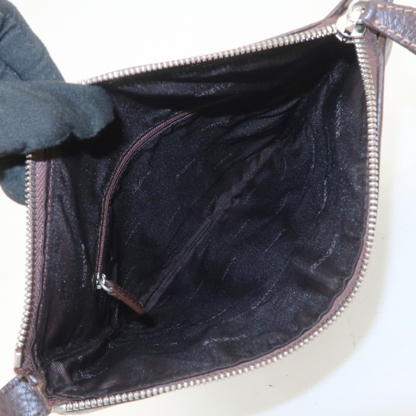 LOEWE Senda Logo Leather Shoulder Bag Crossbody Bag Brown