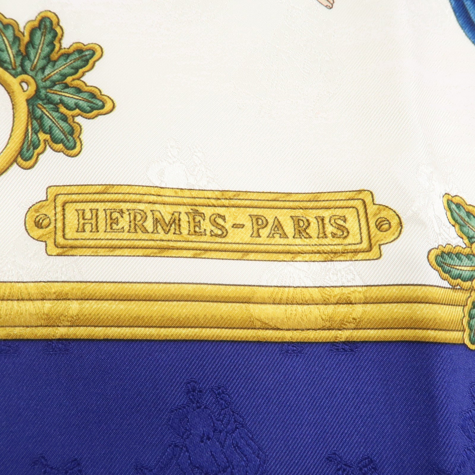 HERMES Carre 90 Silk 100% Scarf Joies d’Hiver Blue White Gold