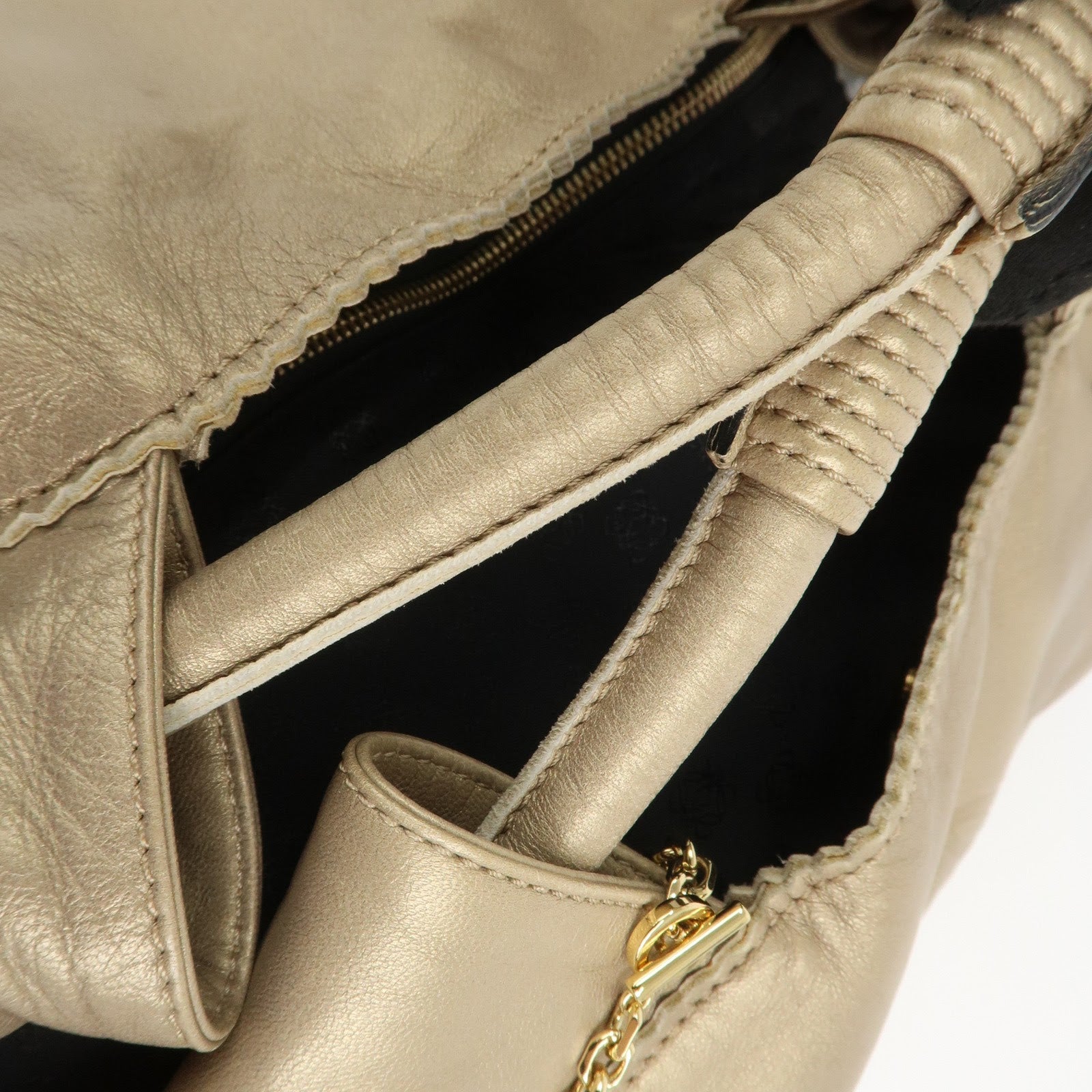 LOEWE Anagram Nappa Aire Leather Hand Bag Tote Bag Gold