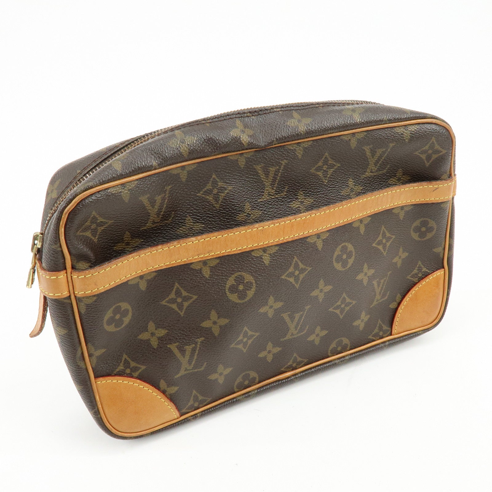 Louis Vuitton Monogram Compiegne 28 Pouch Clutch Bag Brown M51845