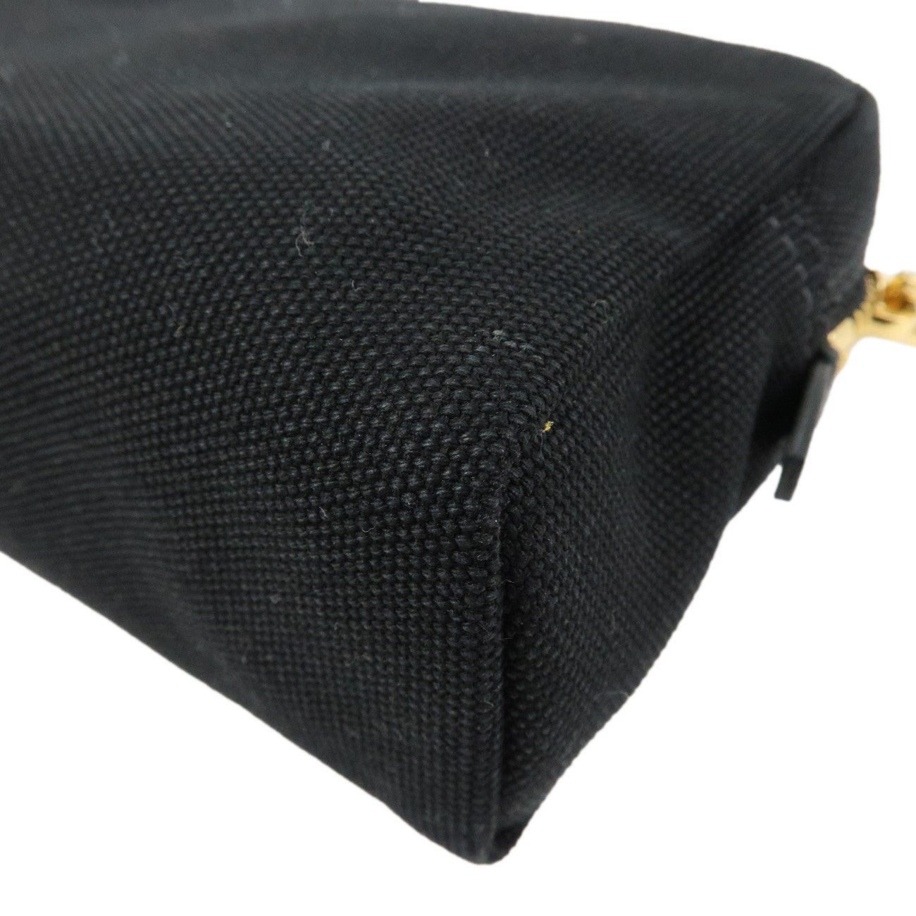 PRADA Logo Canapa Canvas Cosmetic Pouch Black 1NA021