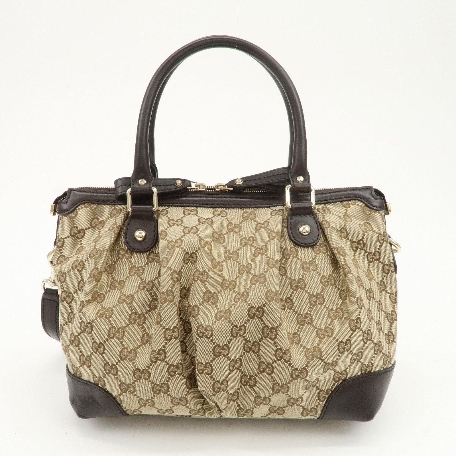 GUCCI Sukey Interlocking G Canvas Leather 2Way Shoulder Bag 247902