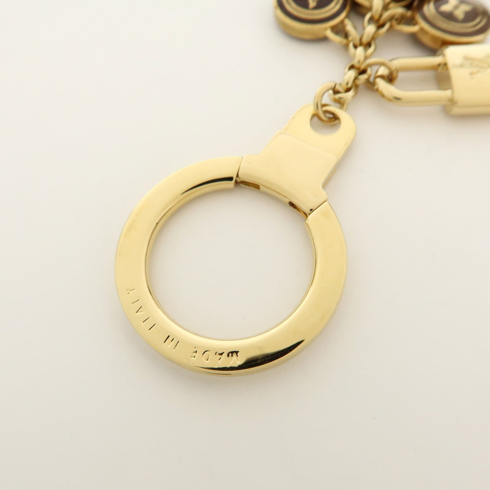 Louis Vuitton Porte Cles Pastilles Bag Charm Gold Brown M65387