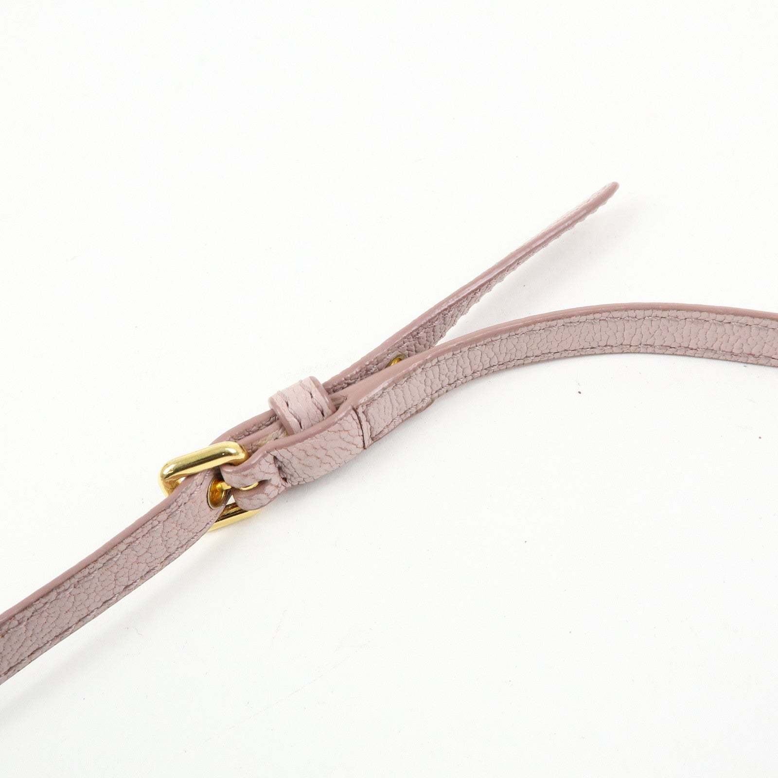 MIU MIU Logo Madras Leather Mini Shoulder Bag Light Purple