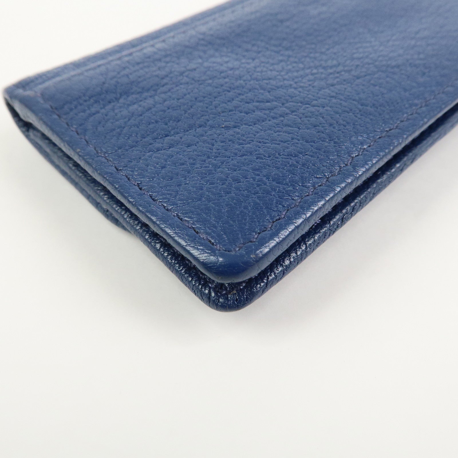 MIU MIU Leather Card Case Card Holder Fragment Case Blue 5M1122