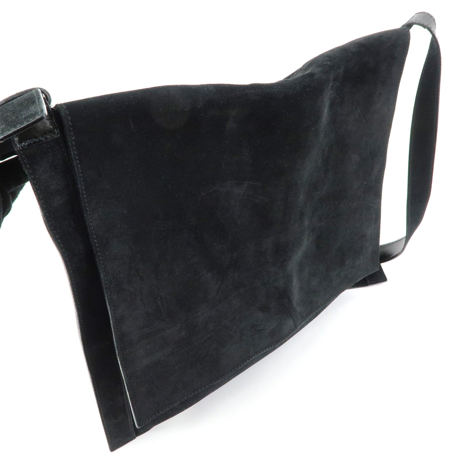 GUCCI Suede Shoulder Bag Crossbody Bag Black 001・2122・1931