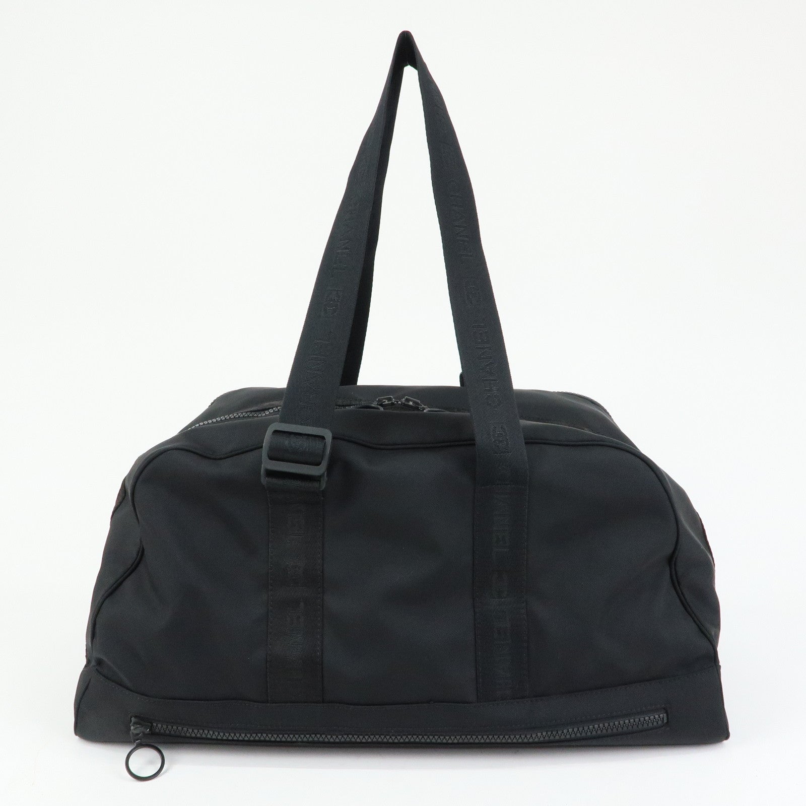 CHANEL COCO Mark Sport Line Nylon Boston Bag Shoulder Bag Black