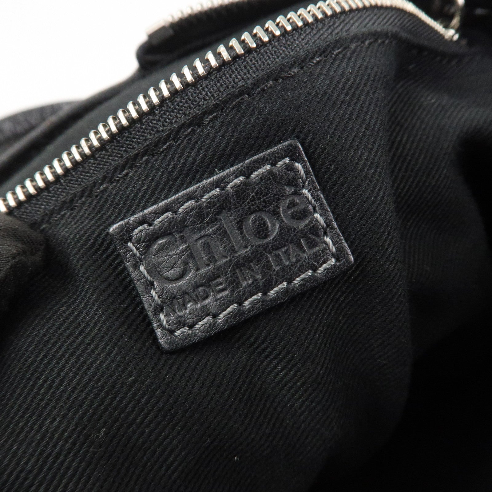 Chloe Paddington Leather Hand Bag Shoulder Bag Boston Bag Black