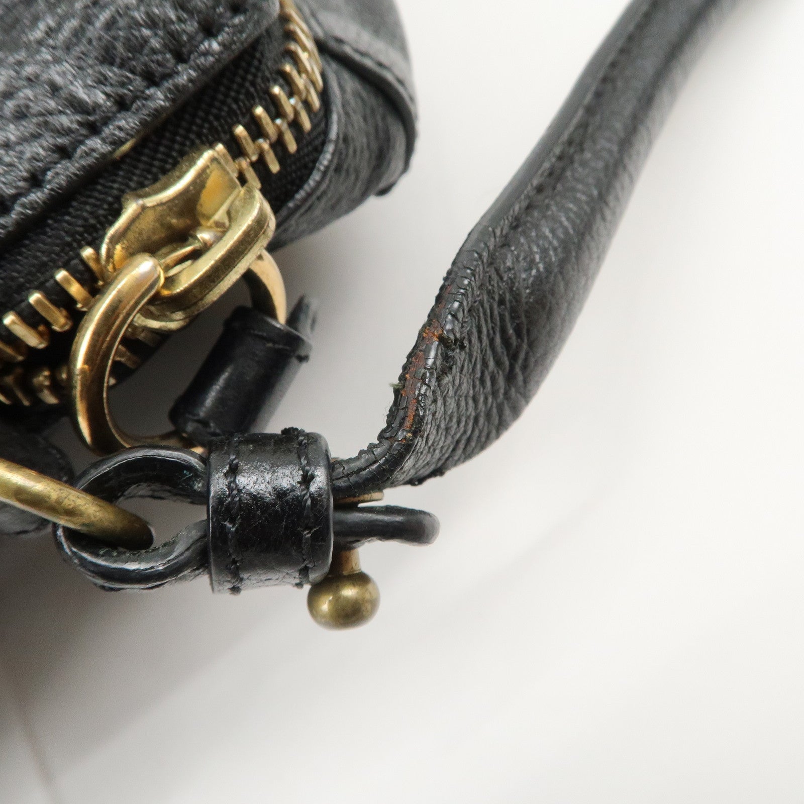 Chloe Paraty Logo Leather 2WAY Bag Shoulder Bag Hand Bag Black