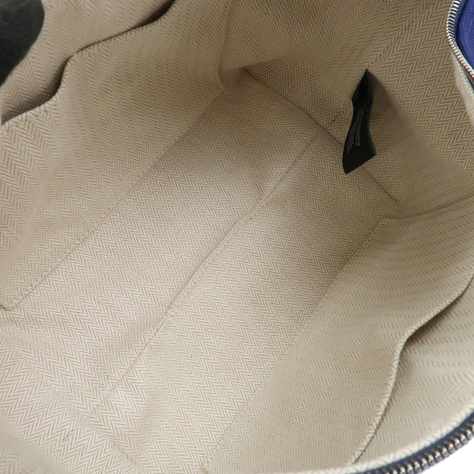 HERMES Bride A Brac PM Canvas Leather Hand Bag Pouch Navy Green