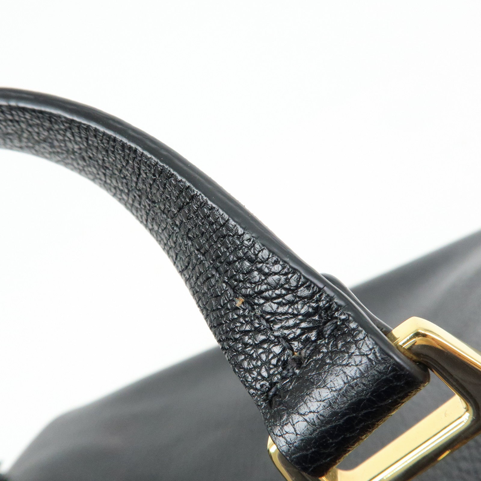 MIU MIU Logo Madras Leather Tote Bag Shoulder Bag Hand Bag Black