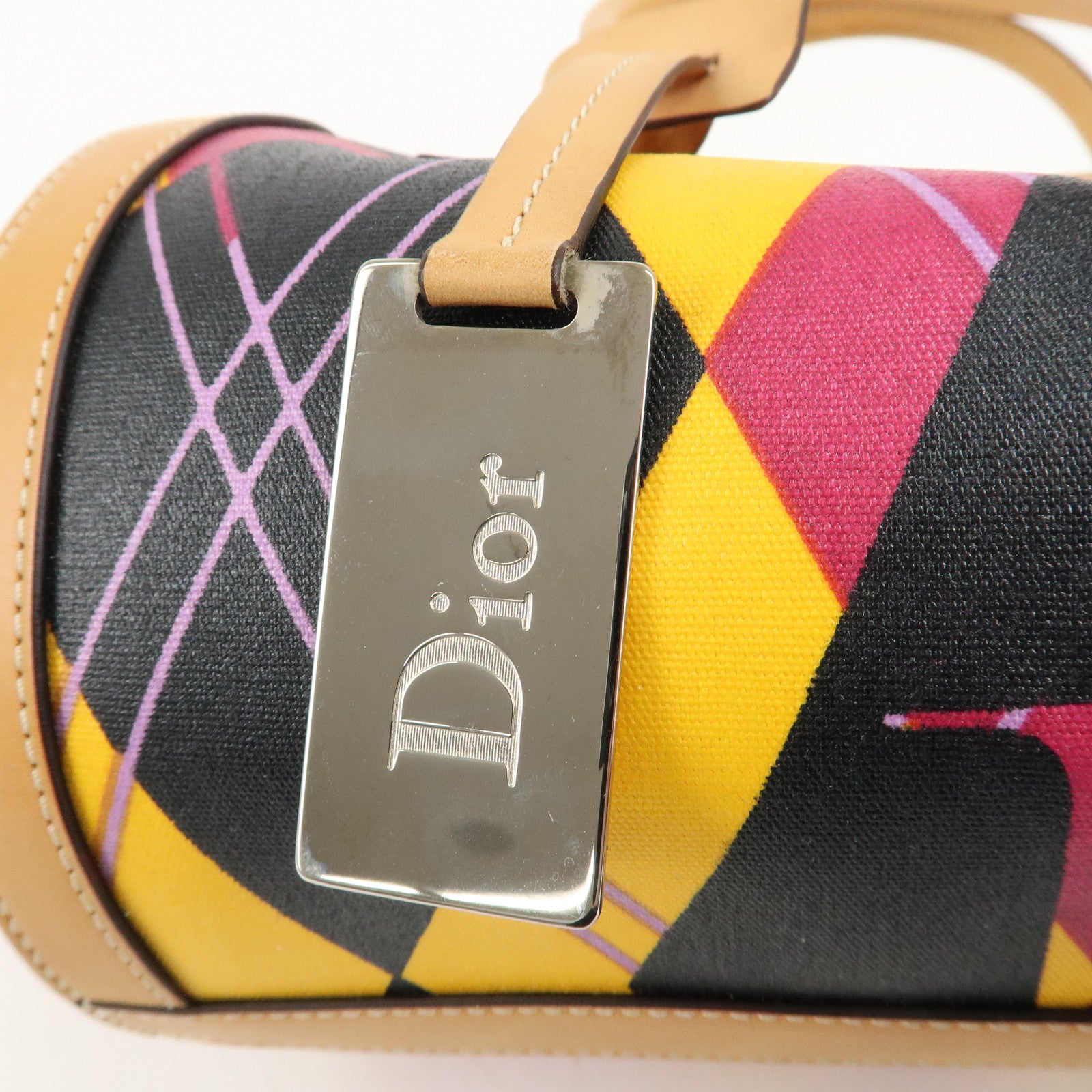 Christian Dior PVC Leather Mini Boston Bag Hand Bag Multi Color