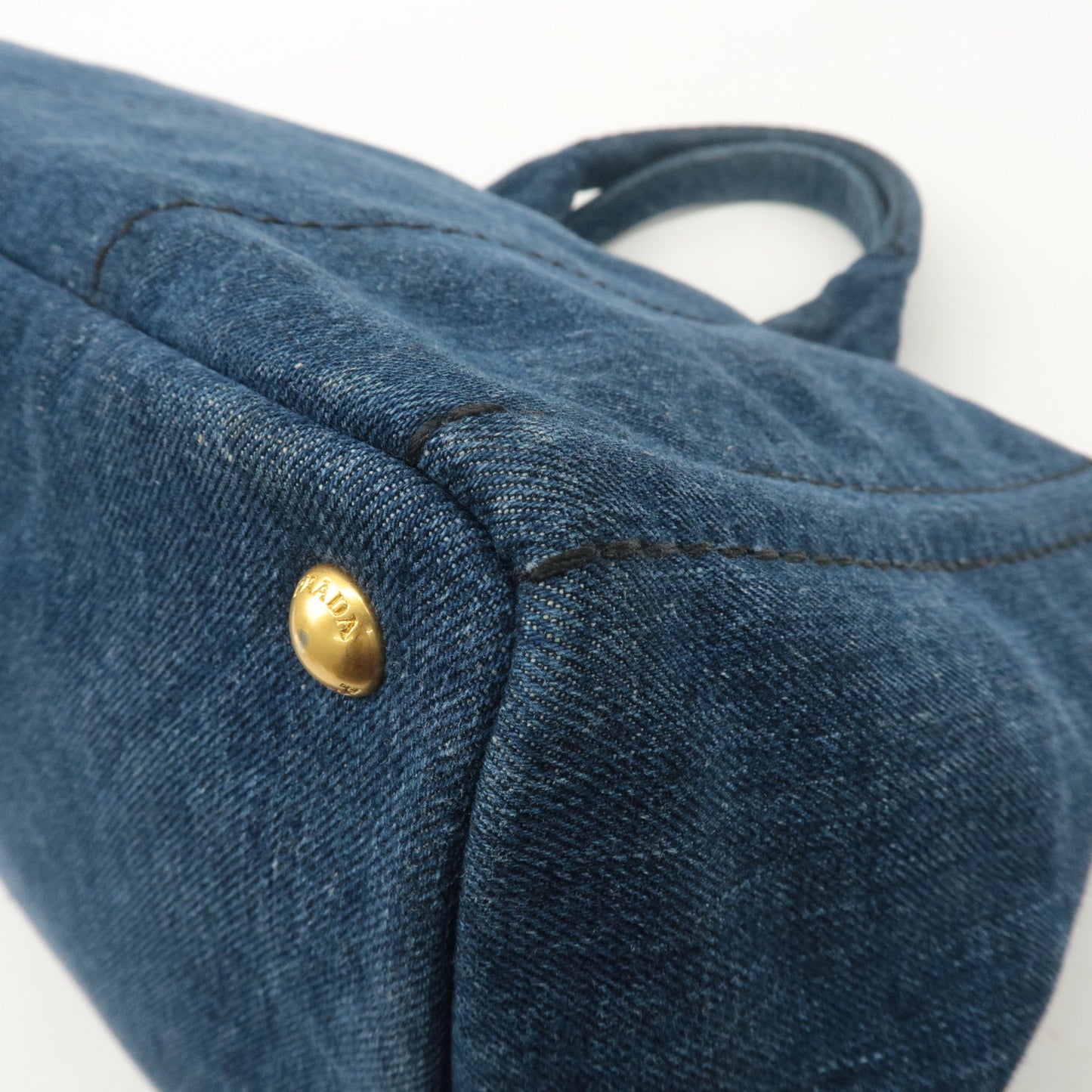 PRADA Canapa Denim 2Way Bag Hand Bag Shoulder Bag Blue B2642B