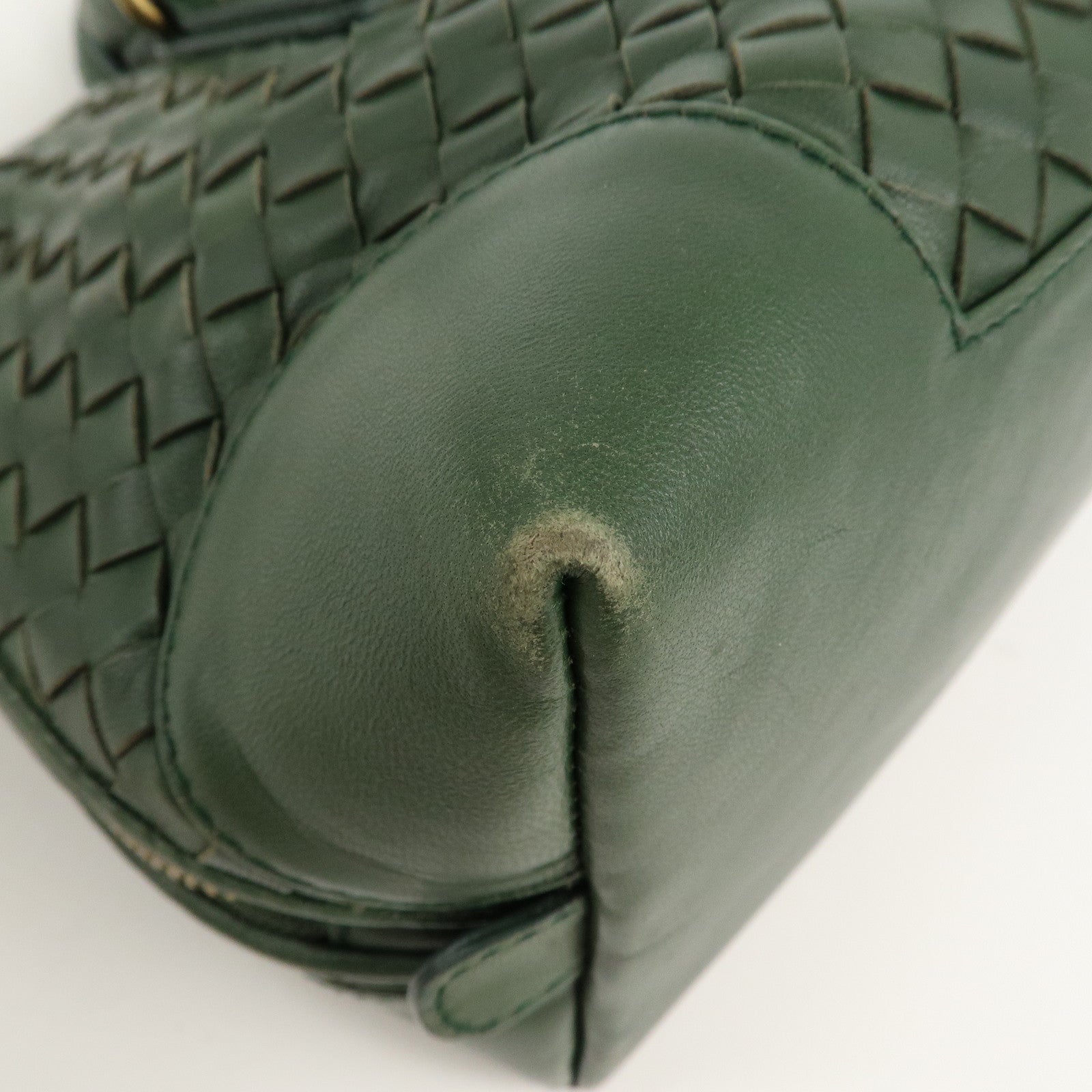 BOTTEGA VENETA Intrecciato Leather Hand Bag Green 192938