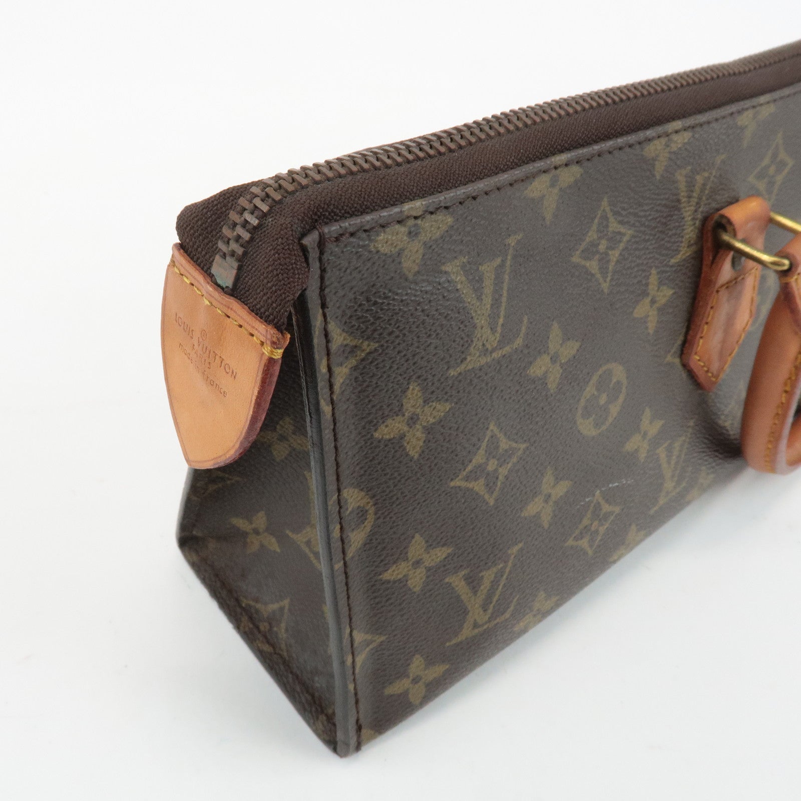 Louis Vuitton Monogram Sac Triangle Hand Bag Brown M51360 Used