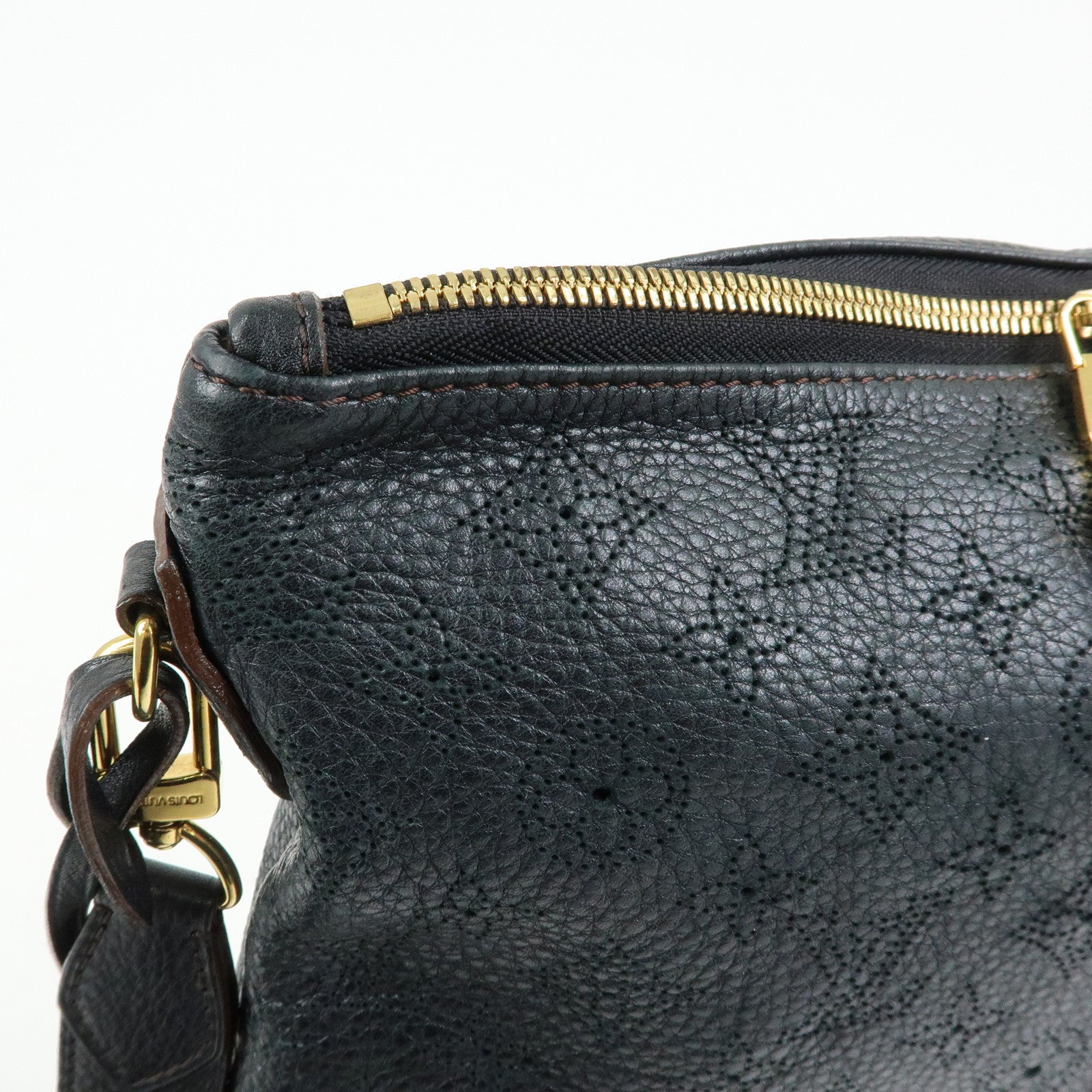 Louis Vuitton Monogram Mahina Selene PM Shoulder Bag Noir M94035