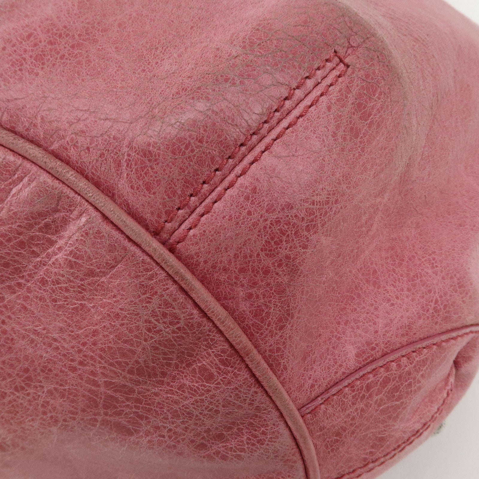 BALENCIAGA Leather The Giant Pom Pom 2Way Bag Pink 203069