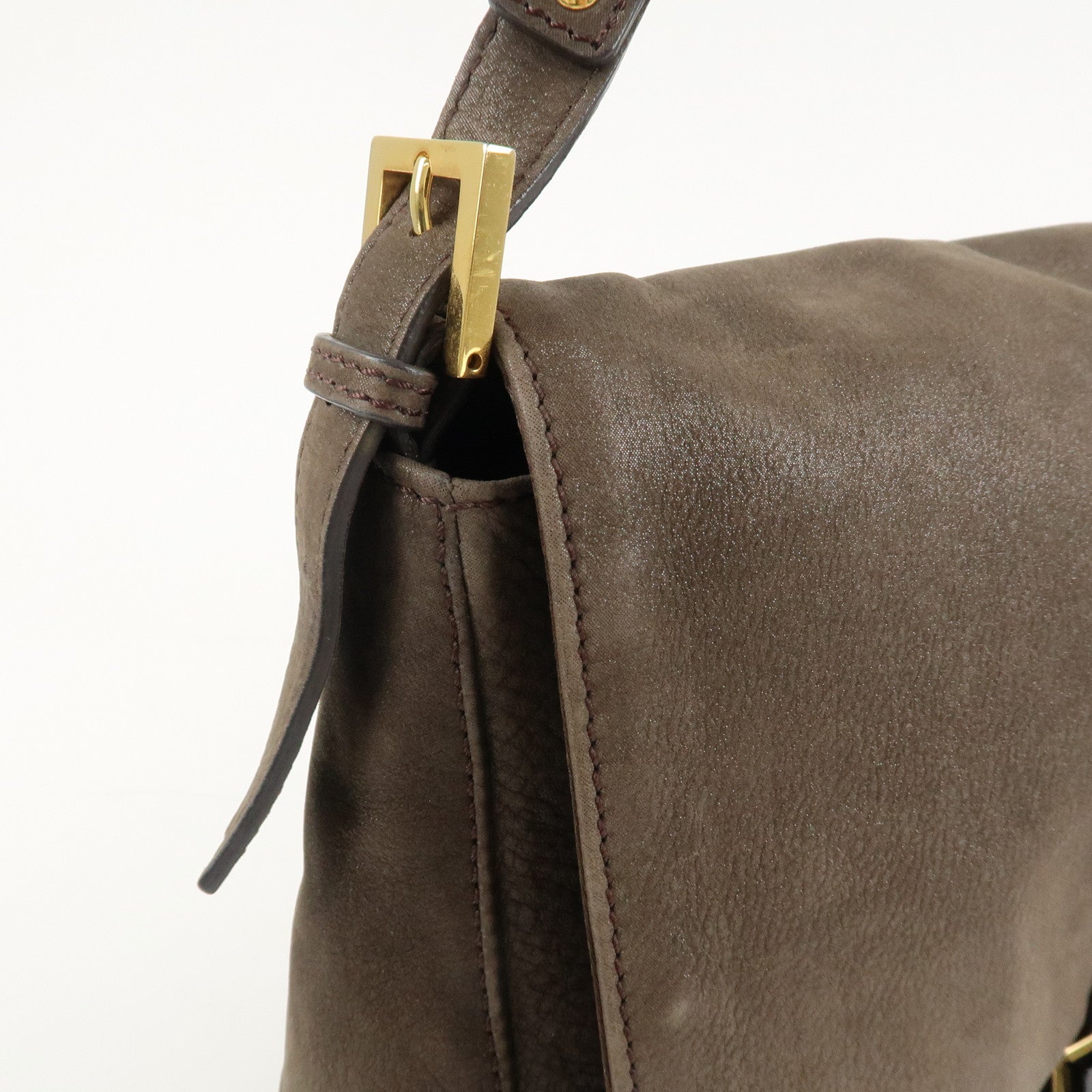 FENDI Big Mamma Baguette Leather Chain Shoulder Bag 8BR638 Used