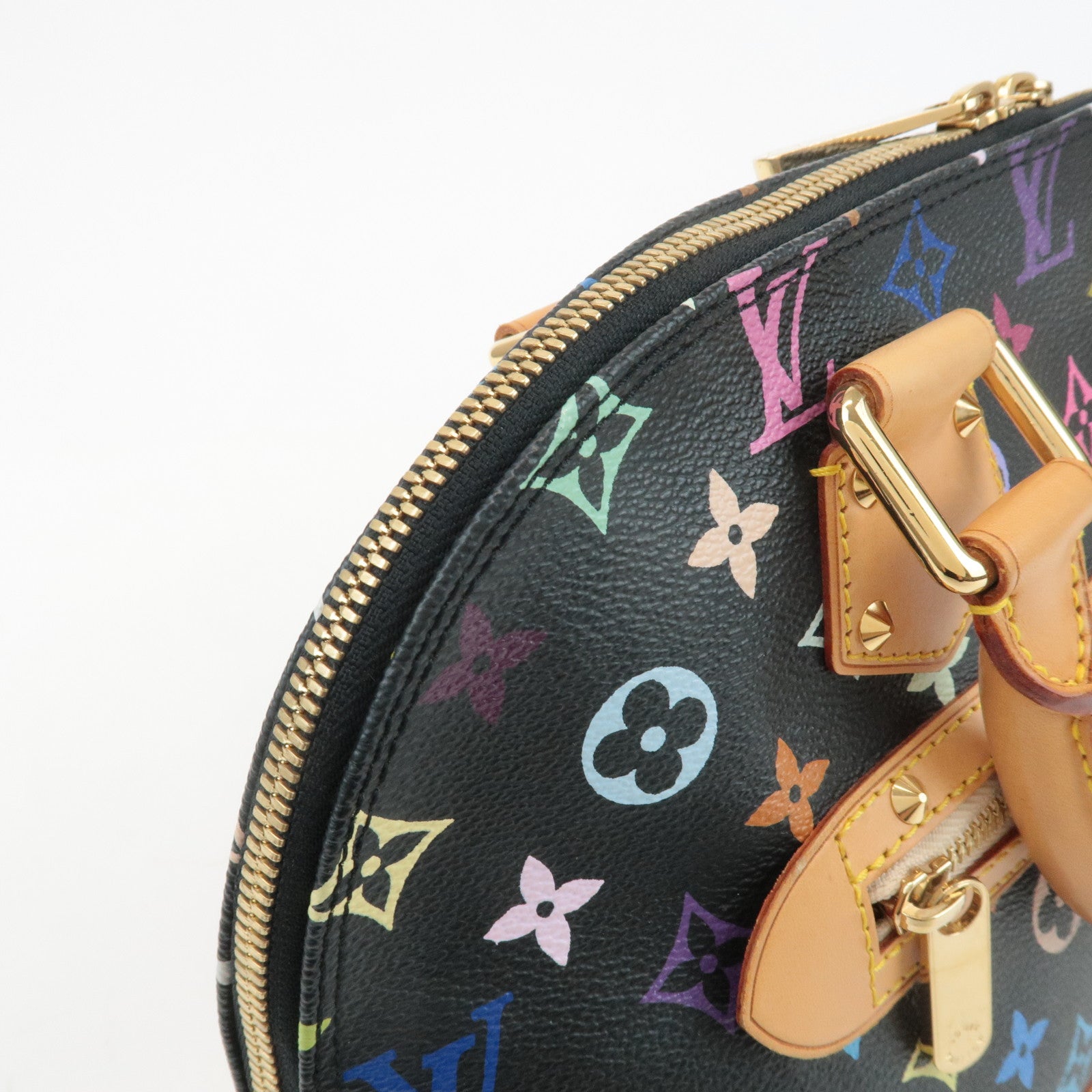 Louis Vuitton Monogram Multicolor Alma Hand Bag Noir M92646 Used