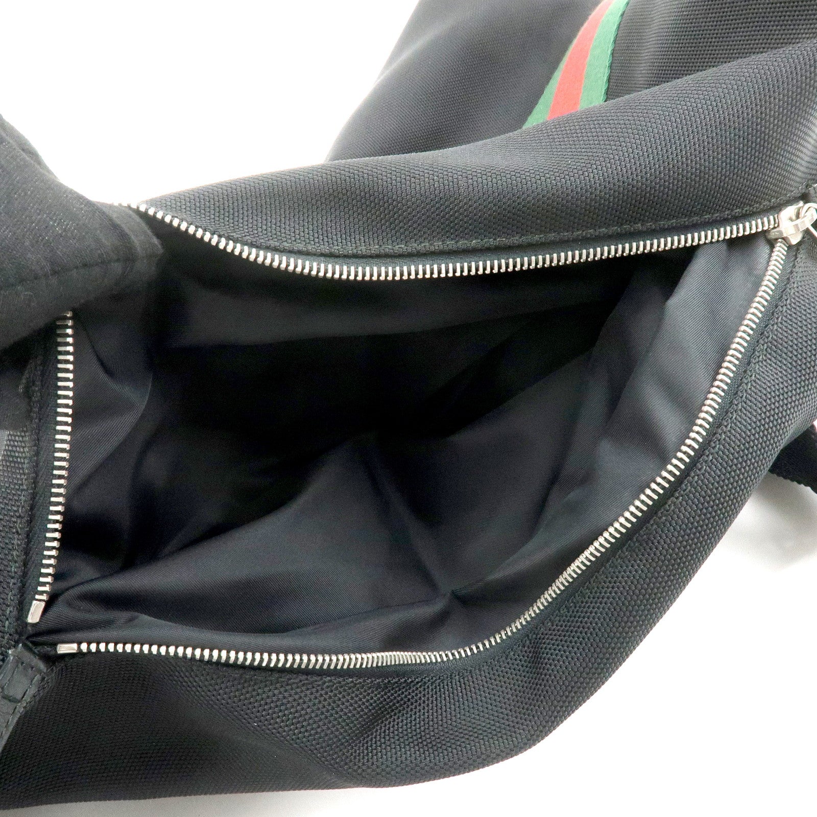 GUCCI Sherry Canvas Leather Ruck Sack Back Pack Black 337075