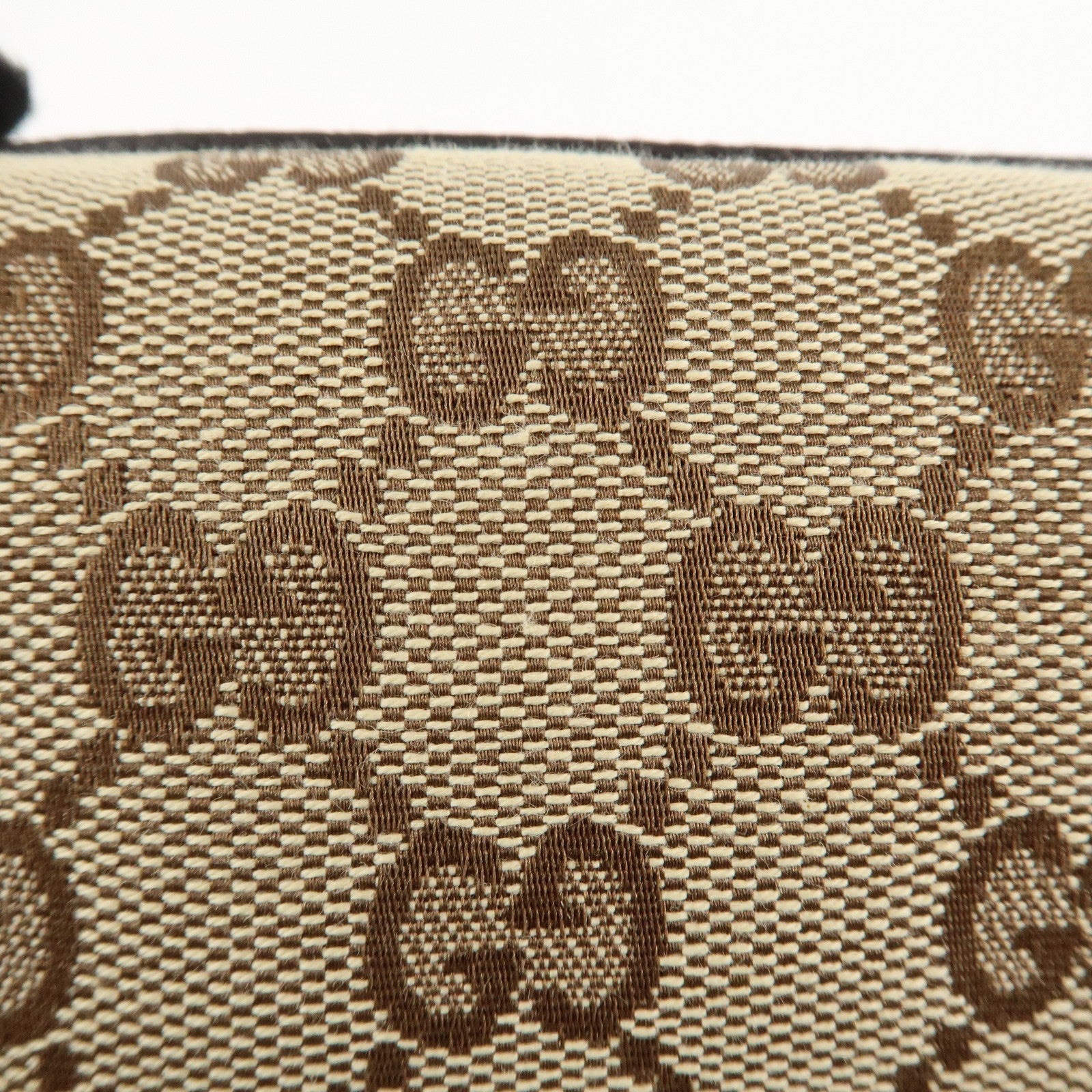 GUCCI GG Canvas Leather Pouch Cosmetic Pouch Beige Brown 29596