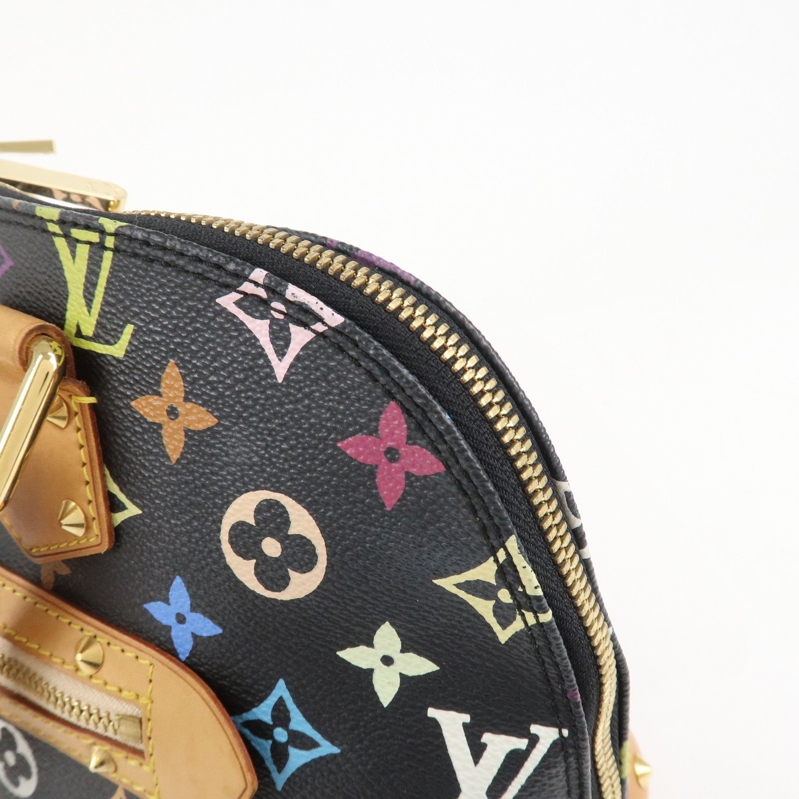 Louis Vuitton Monogram Multi Color Alma Hand Bag Noir M92646 Used