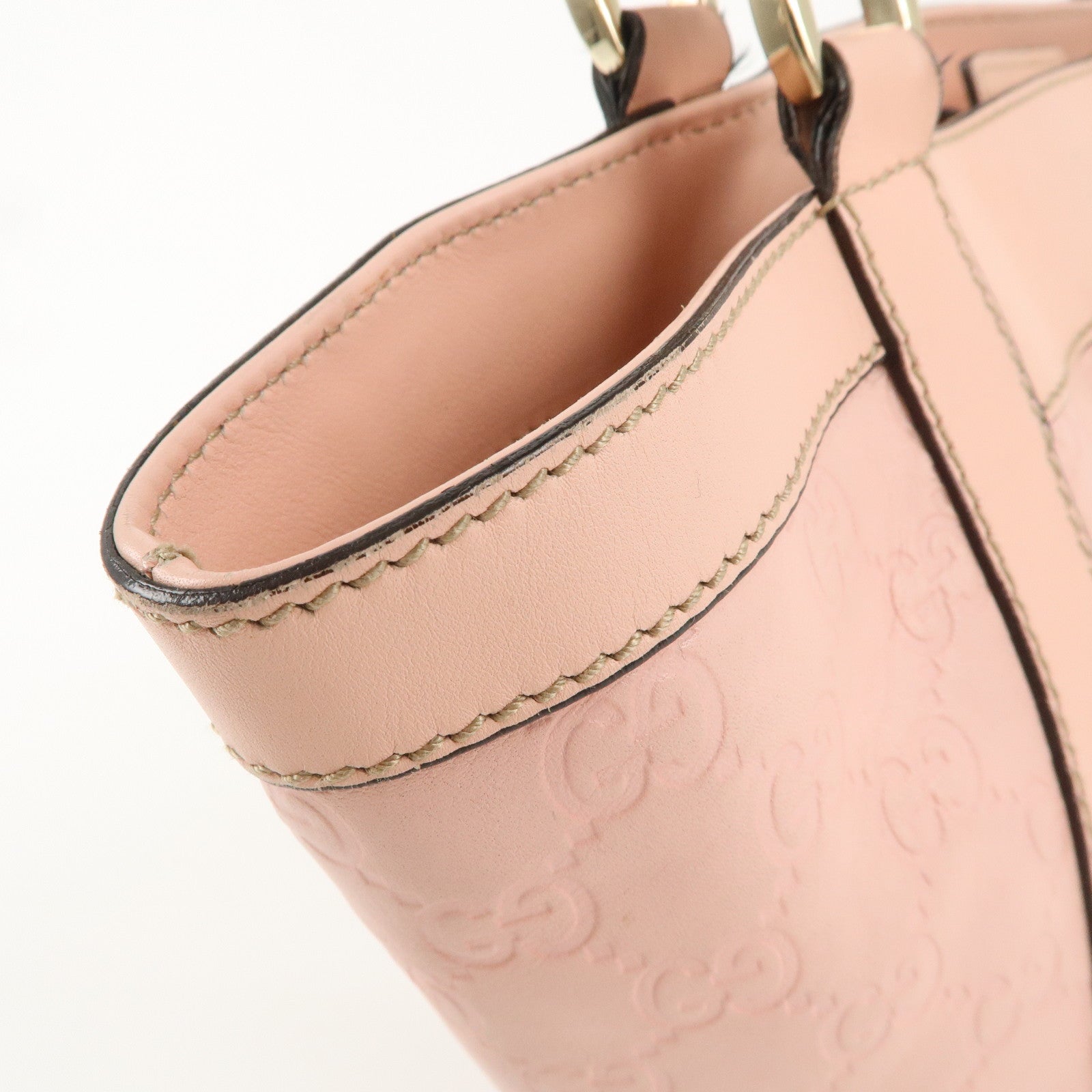 GUCCI Guccissima Abbey Leather Tote Bag Pink 211983