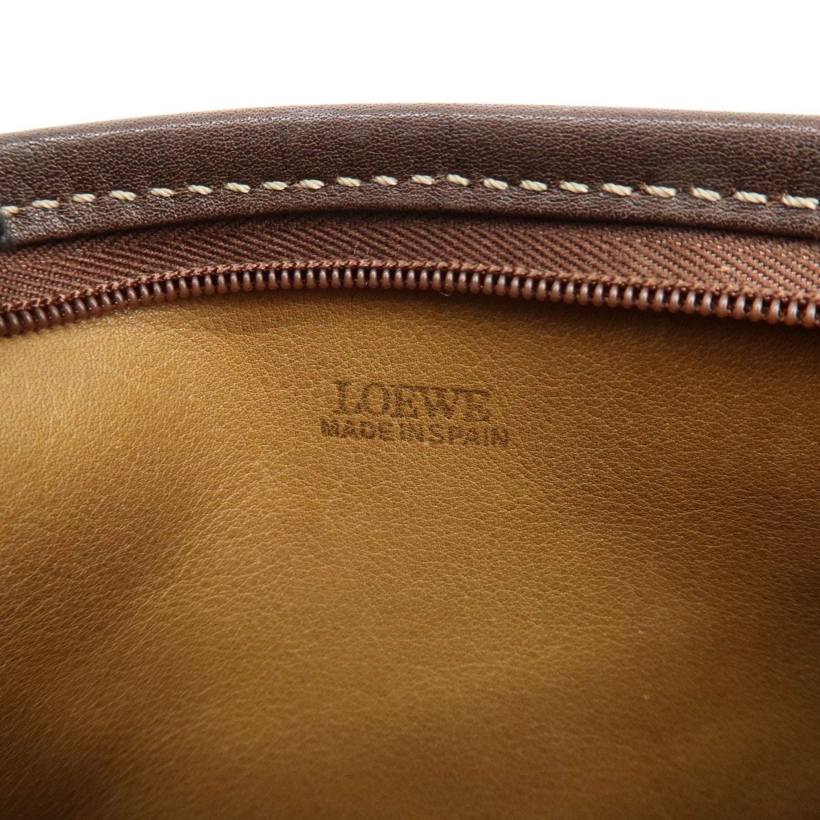 LOEWE Anagram Set of 2 Suede Leather Pouch Coin Case Brown