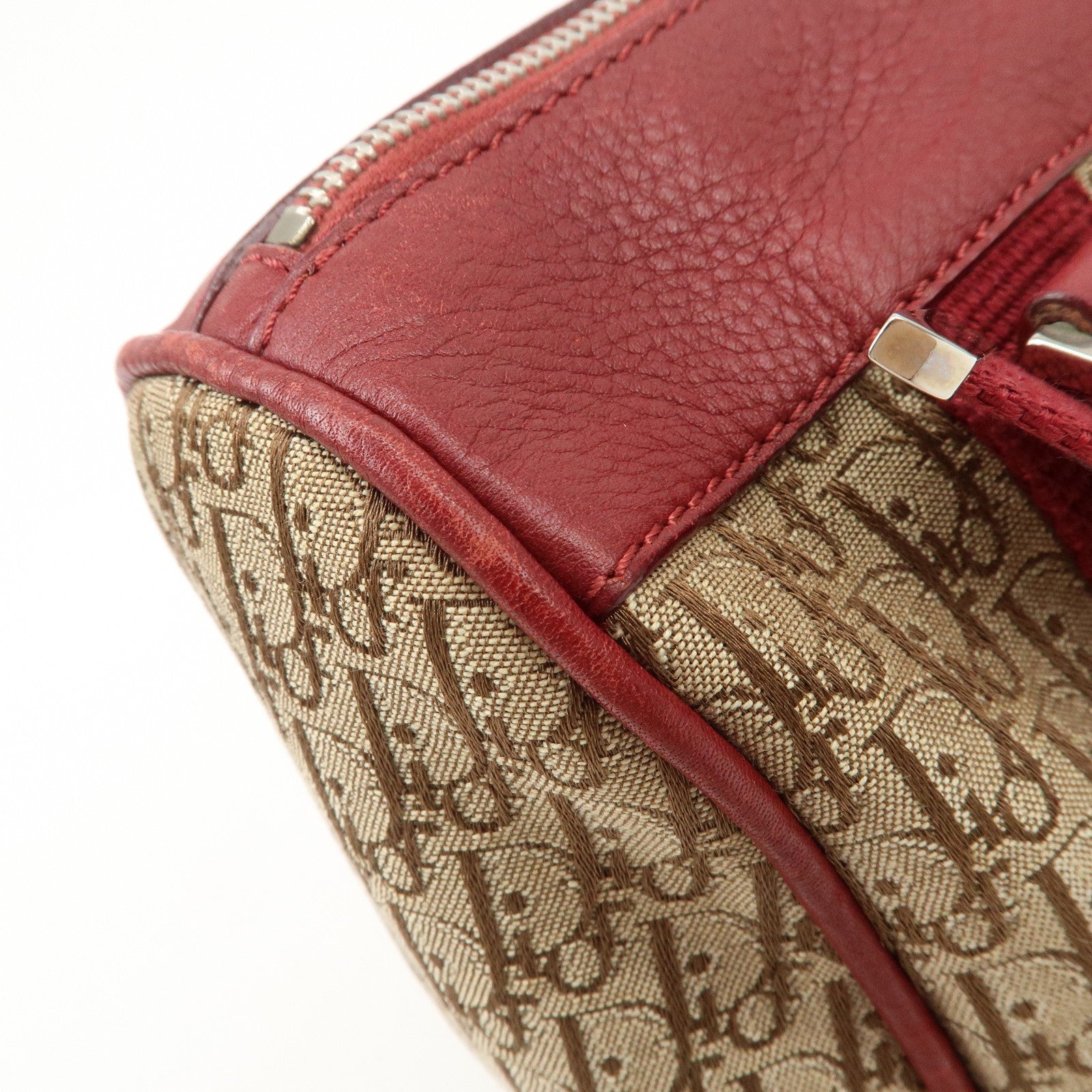 Christian Dior Street Chic Trotter Canvas  Leather Boston Bag Used