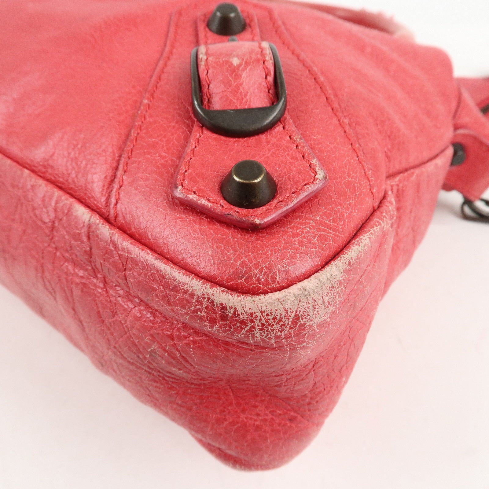 BALENCIAGA The Town Leather 2Way Hand Bag Red 240579 Used