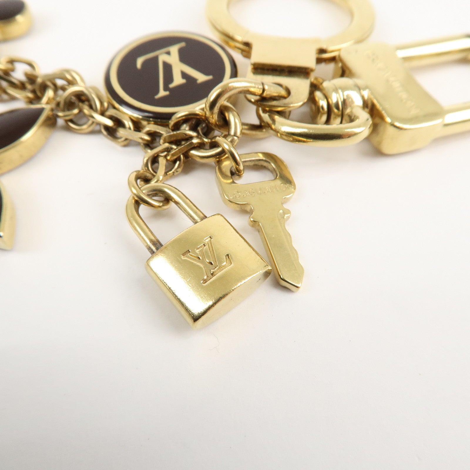 Louis Vuitton Porte Cles Pampille Bag Charm Gold Black M91929 Used