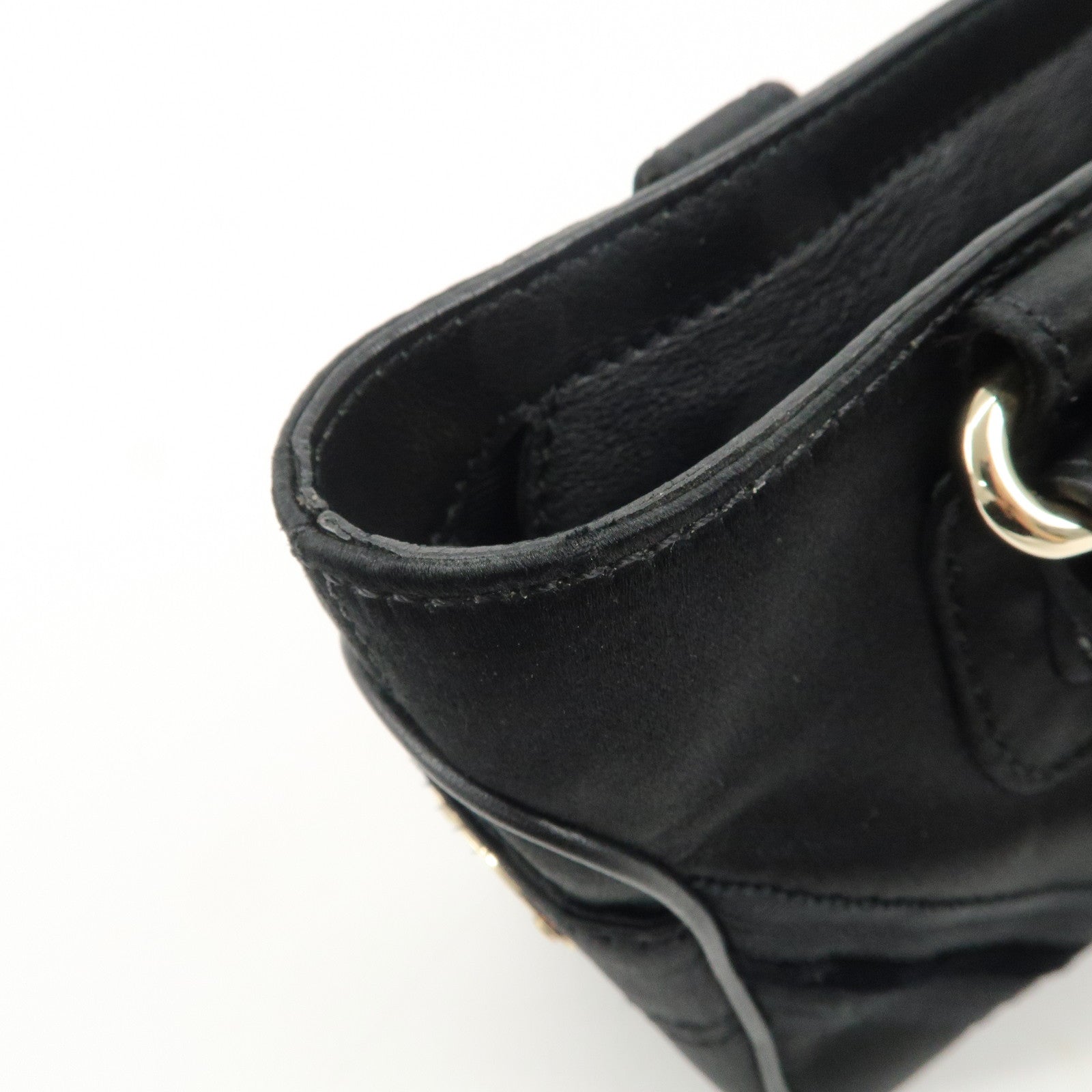 CELINE Macadam Satin Leather Mini Boogie Bag Beads Macadam Stamp Used